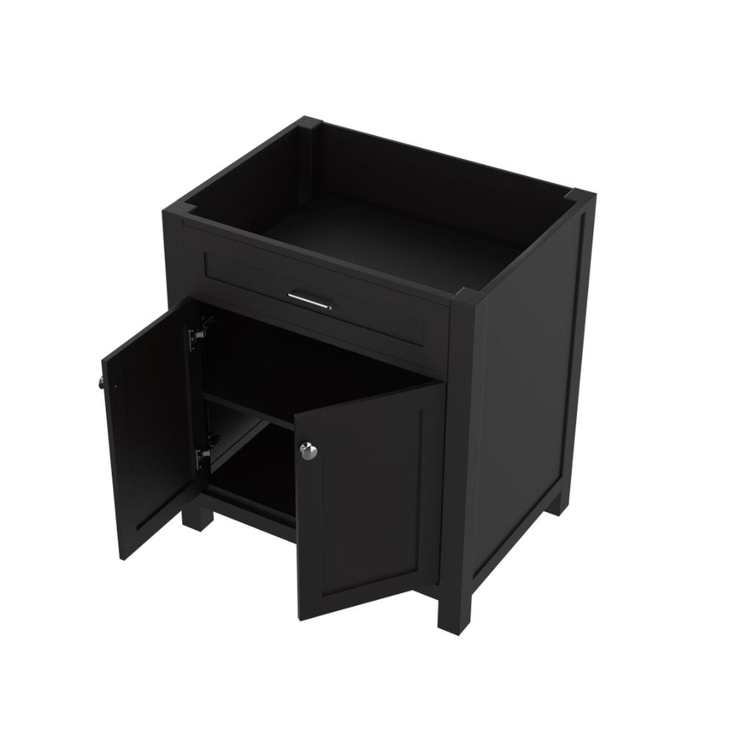 Alya Bath Norwalk 30" Single Espresso Freestanding Bathroom Vanity With Brushed Nickel Edge Handles