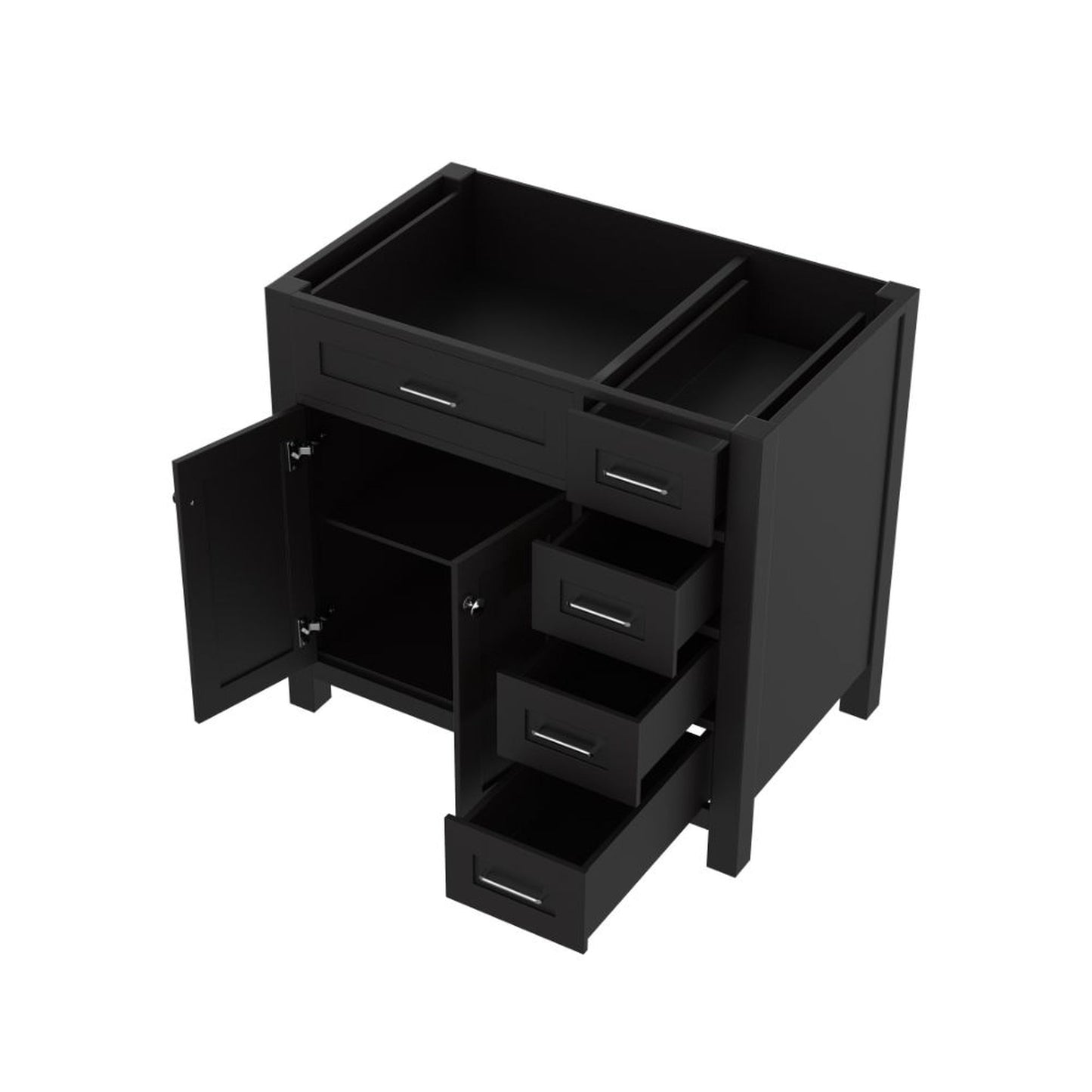 Alya Bath Norwalk 36" Single Espresso Freestanding Bathroom Vanity with Drawer and Brushed Nickel Edge Handles