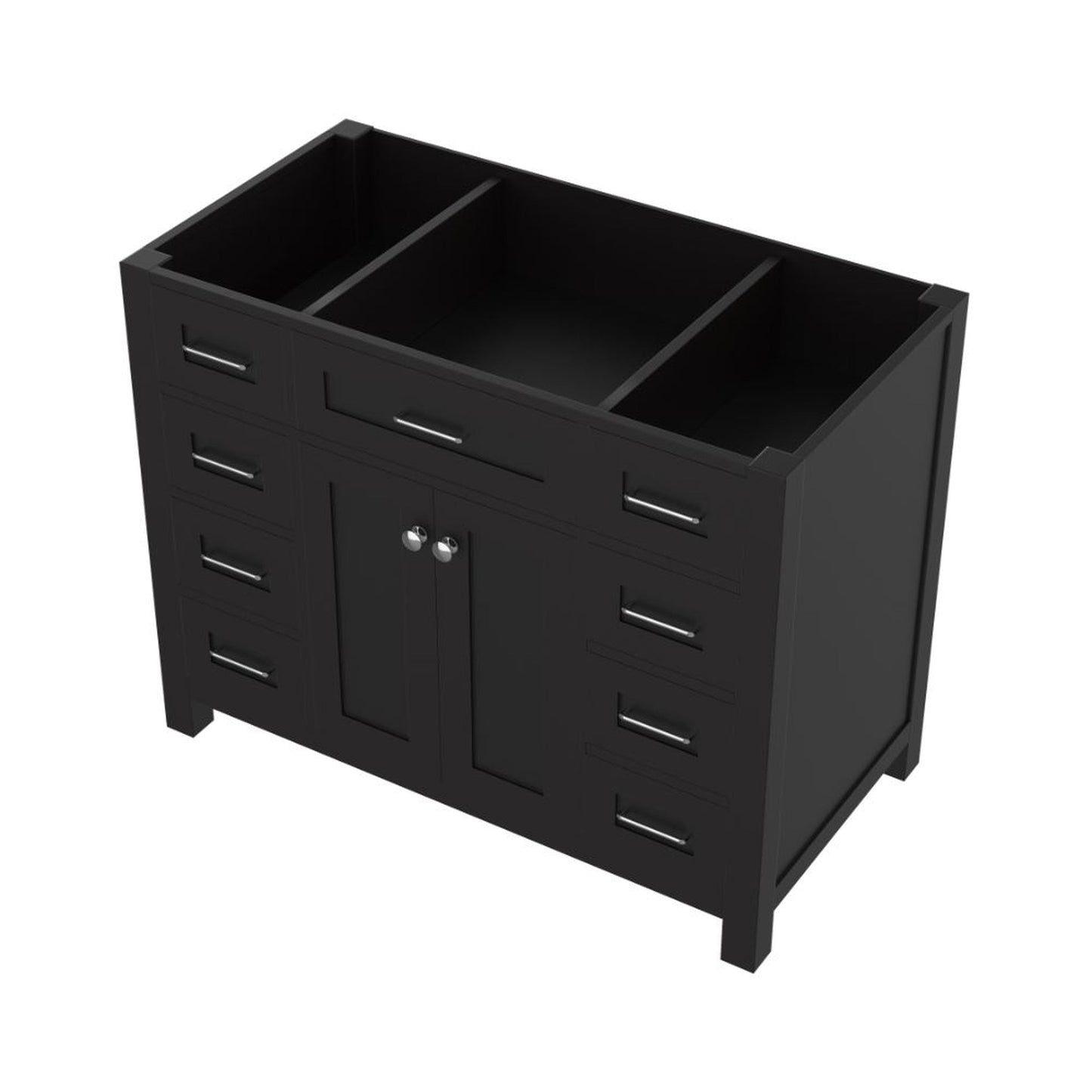 Alya Bath Norwalk 42" Single Espresso Freestanding Bathroom Vanity With Brushed Nickel Edge Handles