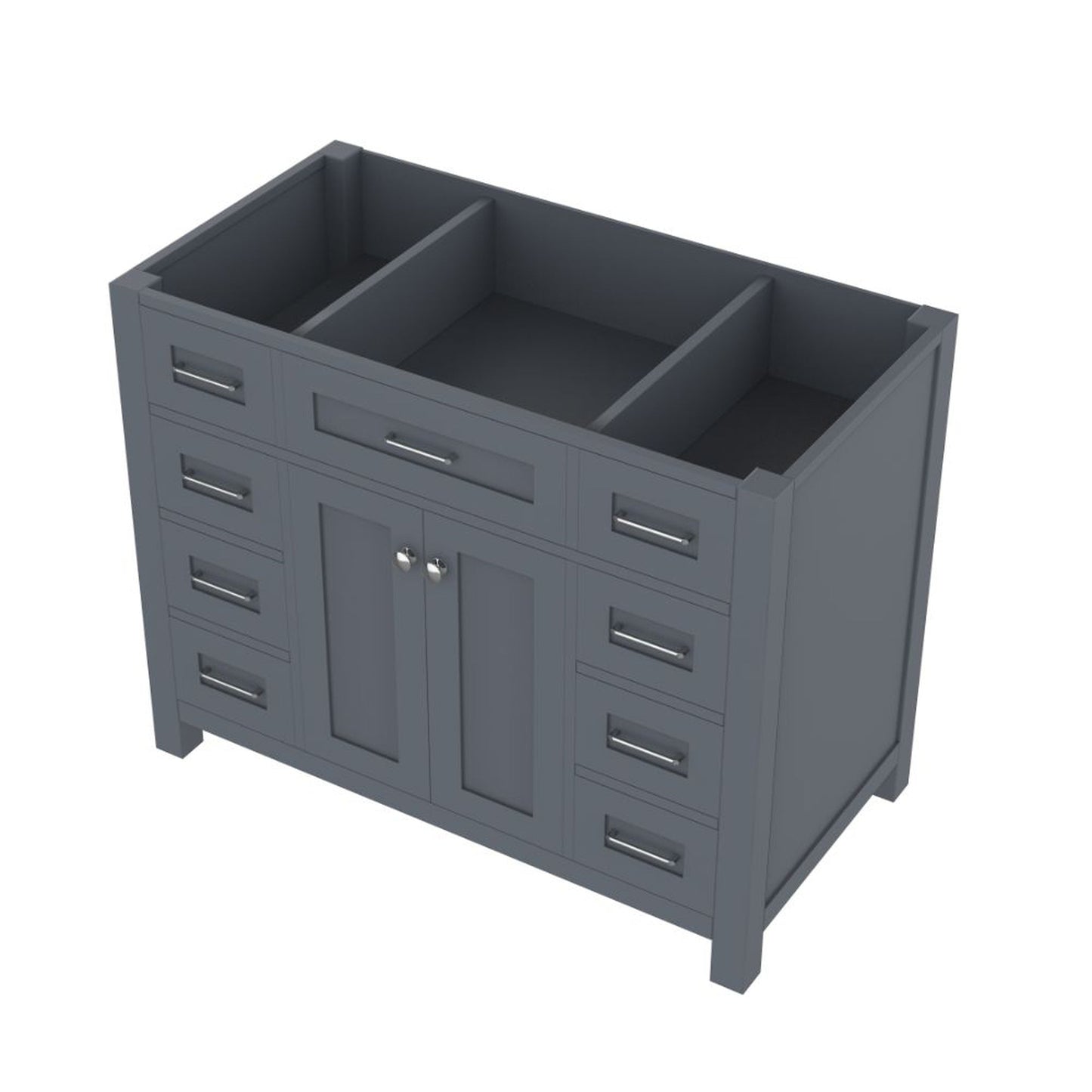 Alya Bath Norwalk 42" Single Gray Freestanding Bathroom Vanity With Brushed Nickel Edge Handles