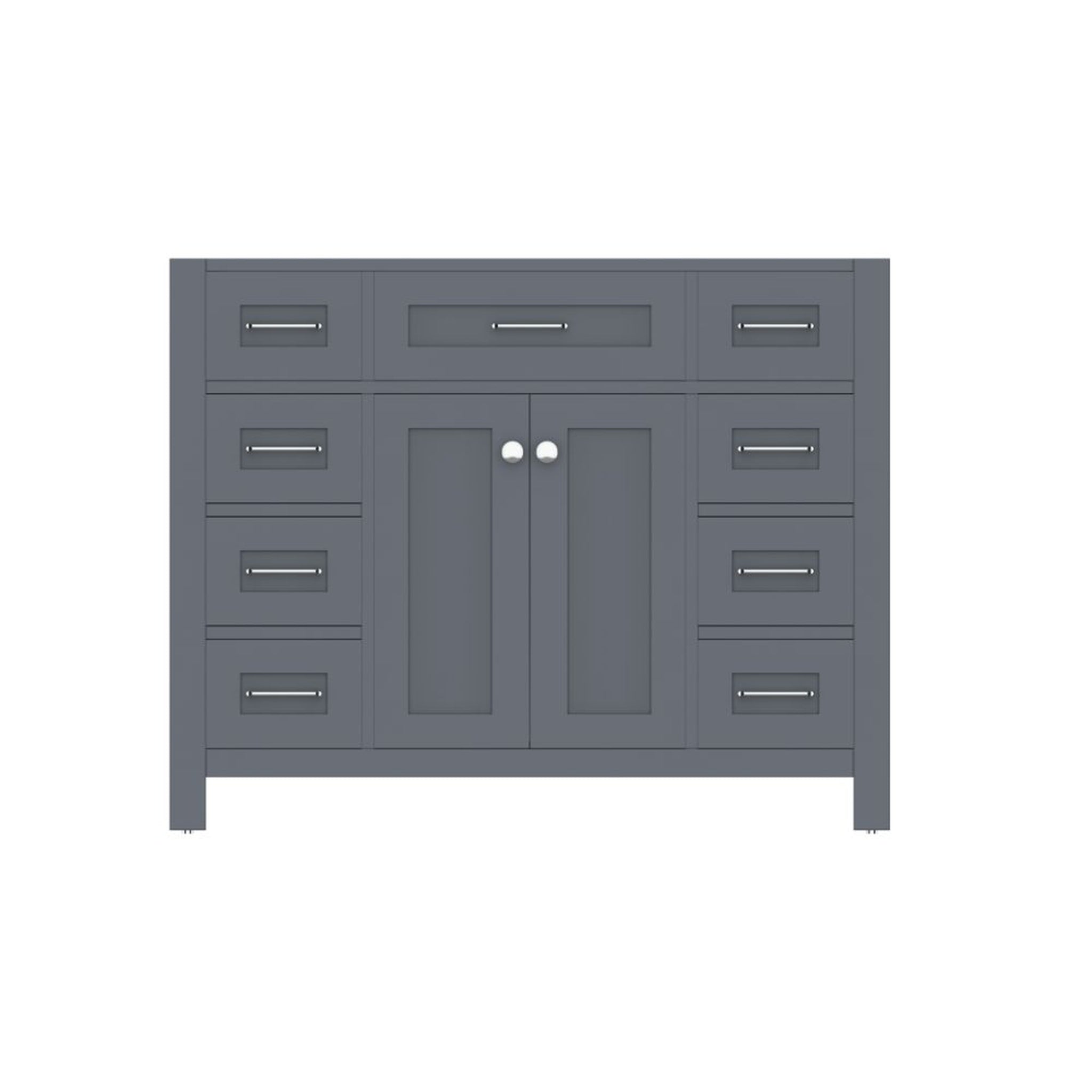 Alya Bath Norwalk 42" Single Gray Freestanding Bathroom Vanity With Br