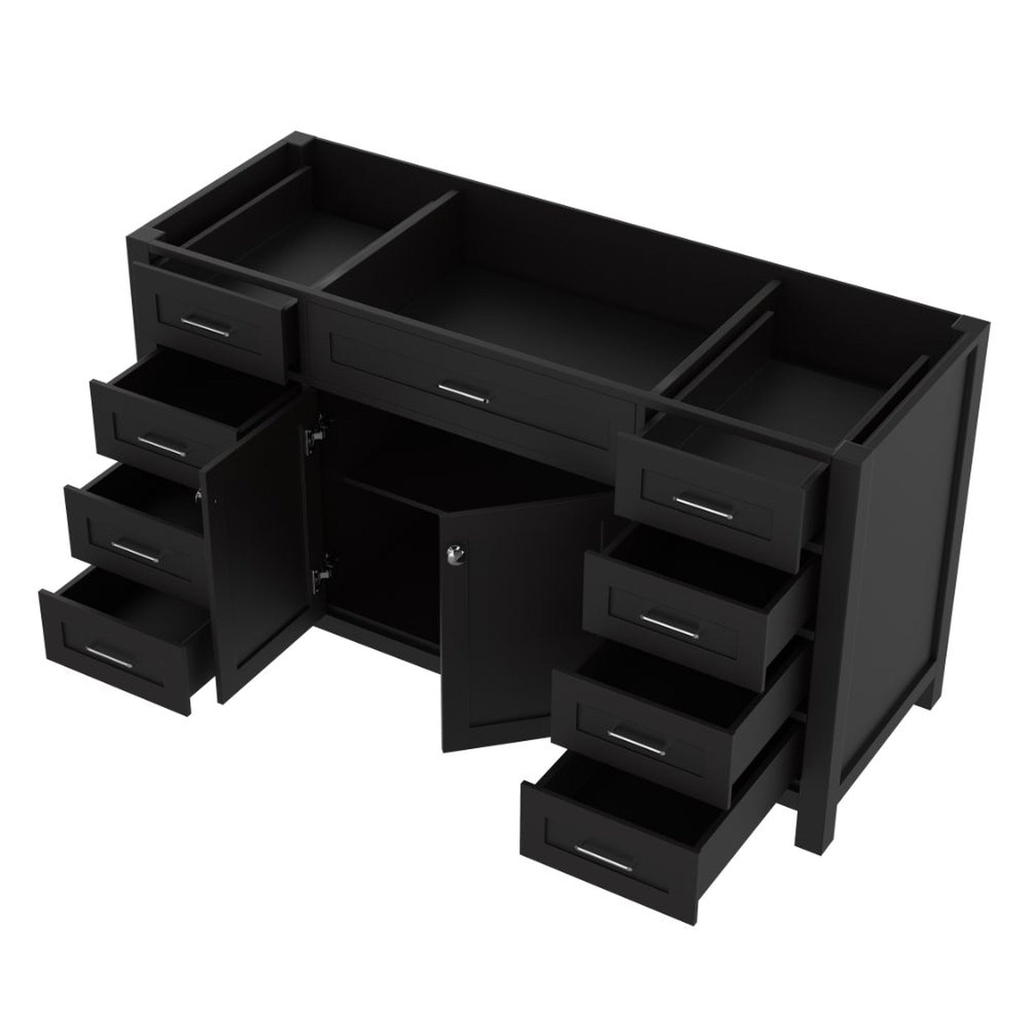 Alya Bath Norwalk 60" Single Espresso Freestanding Bathroom Vanity With Brushed Nickel Edge Handles