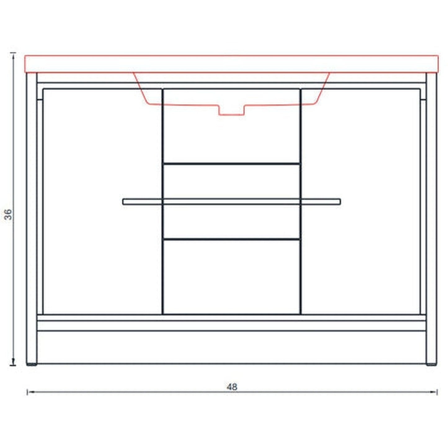 Alya Bath Sortino 48" Single White Modern Freestanding Bathroom Vanity With Acrylic Top and Integrated Sink