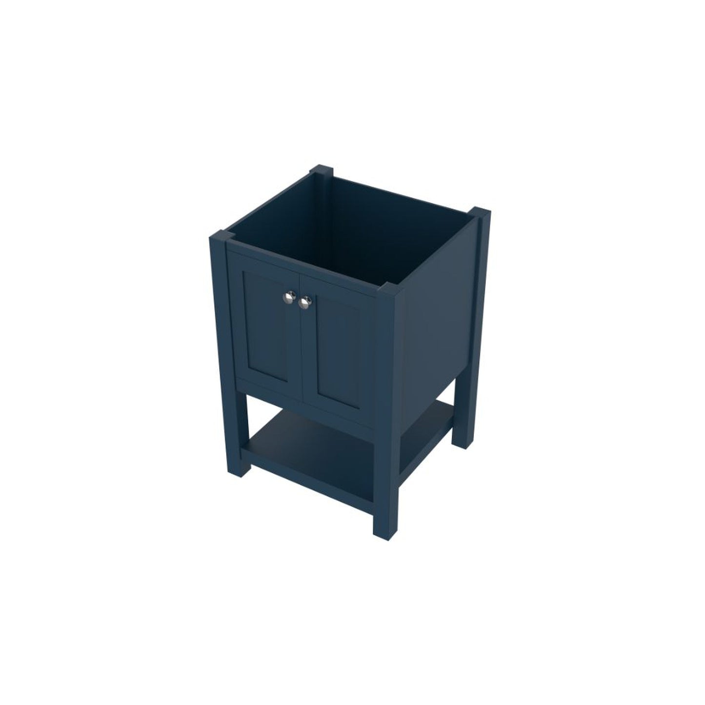 Alya Bath Wilmington 24" Single Blue Freestanding Bathroom Vanity With Brushed Nickel Edge Handles