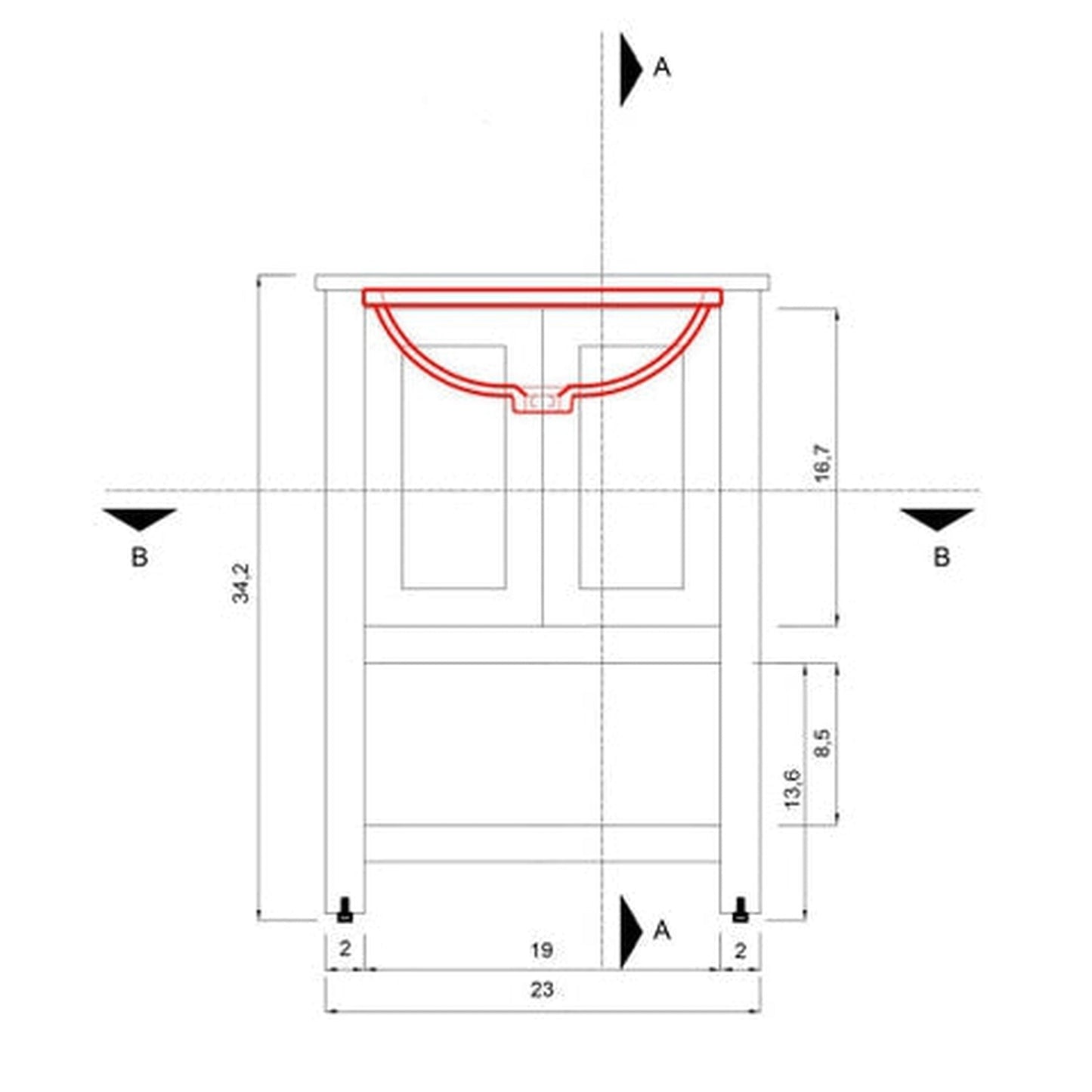 Alya Bath Wilmington 24" Single Blue Freestanding Bathroom Vanity With Carrara Marble Top, Ceramic Sink and Wall Mounted Mirror