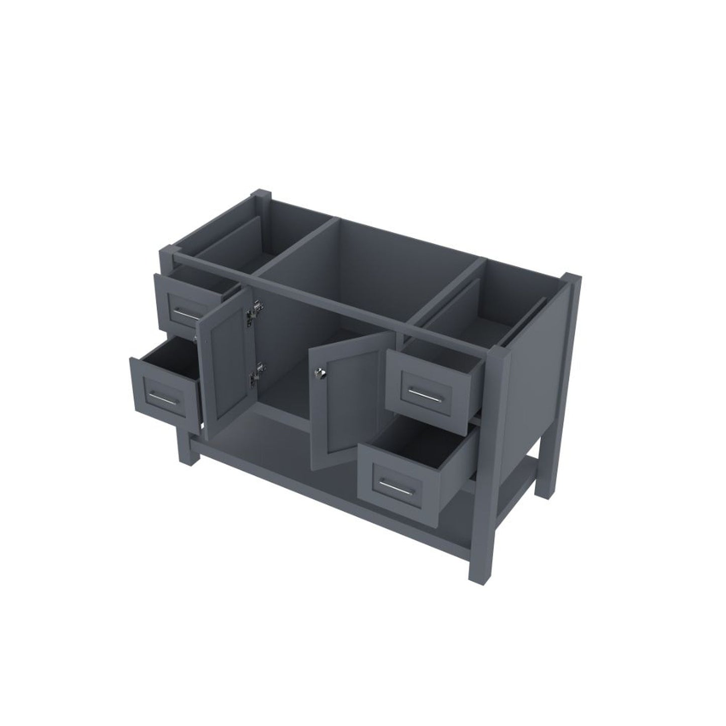 Alya Bath Wilmington 48" Single Gray Freestanding Bathroom Vanity With Brushed Nickel Edge Handles