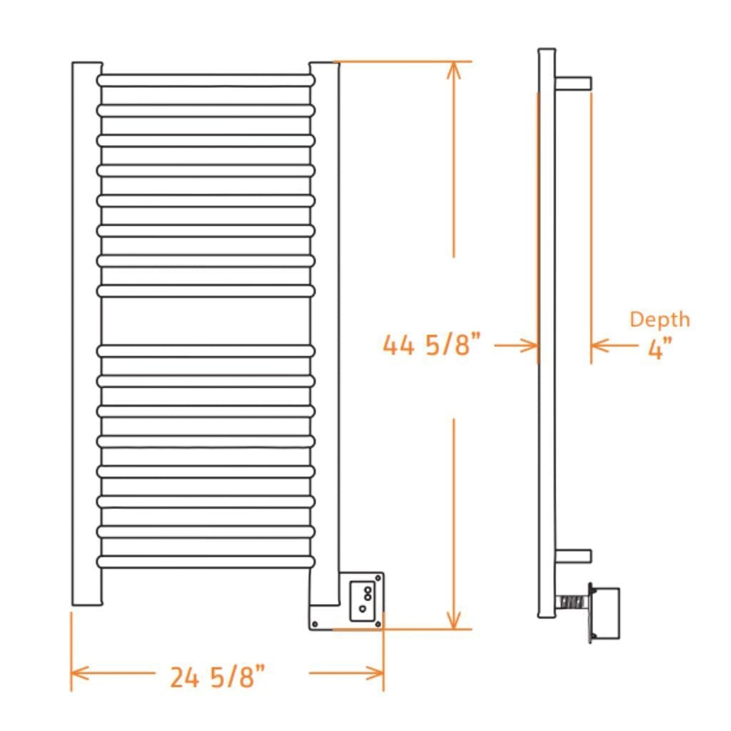 Amba Sirio 29" x 43" 16-Bar Satin Brass Hardwired Towel Warmer