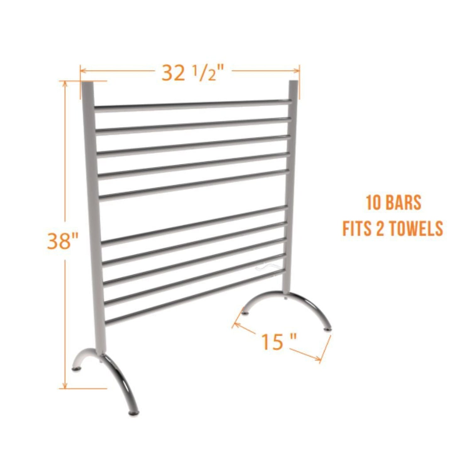 Amba Solo 33" Freestanding Matte Black Plug-In Towel Warmer