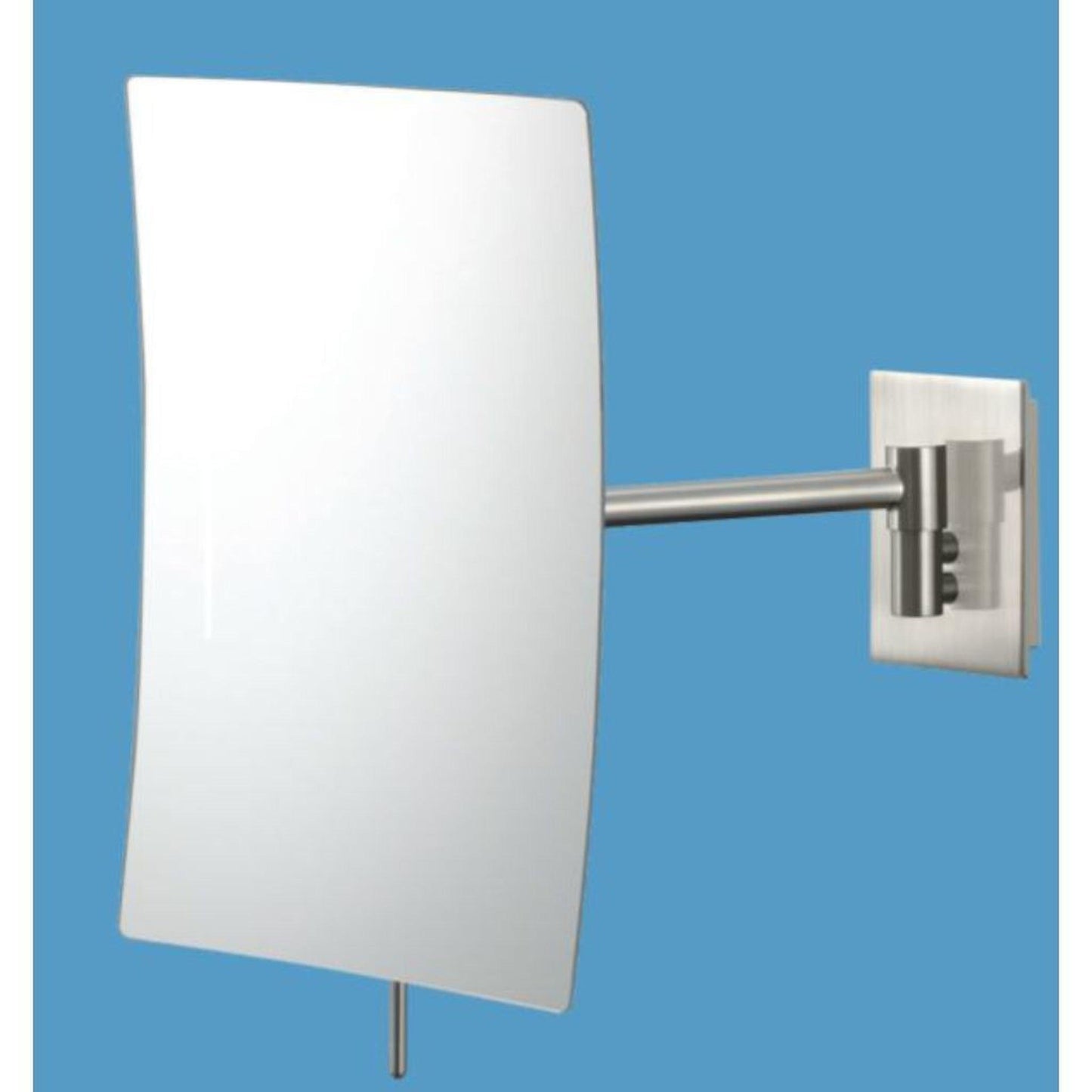 Aptations Mirror Image 6" x 10" Brushed Nickel Wall-Mounted Minimalist Rectangular 3X Magnified Mirror