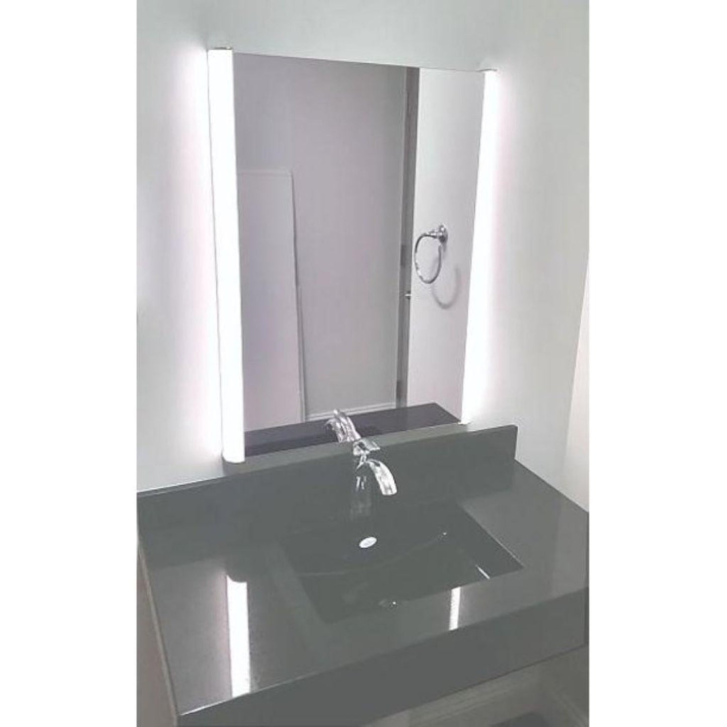 Aptations Sergeña Duo 24" x 32" Wall-Mounted Rectangular Hardwired LED Back-Lit Vanity Mirror With Tunable 2,700K Warm White to 5,800K Cool White Light Color