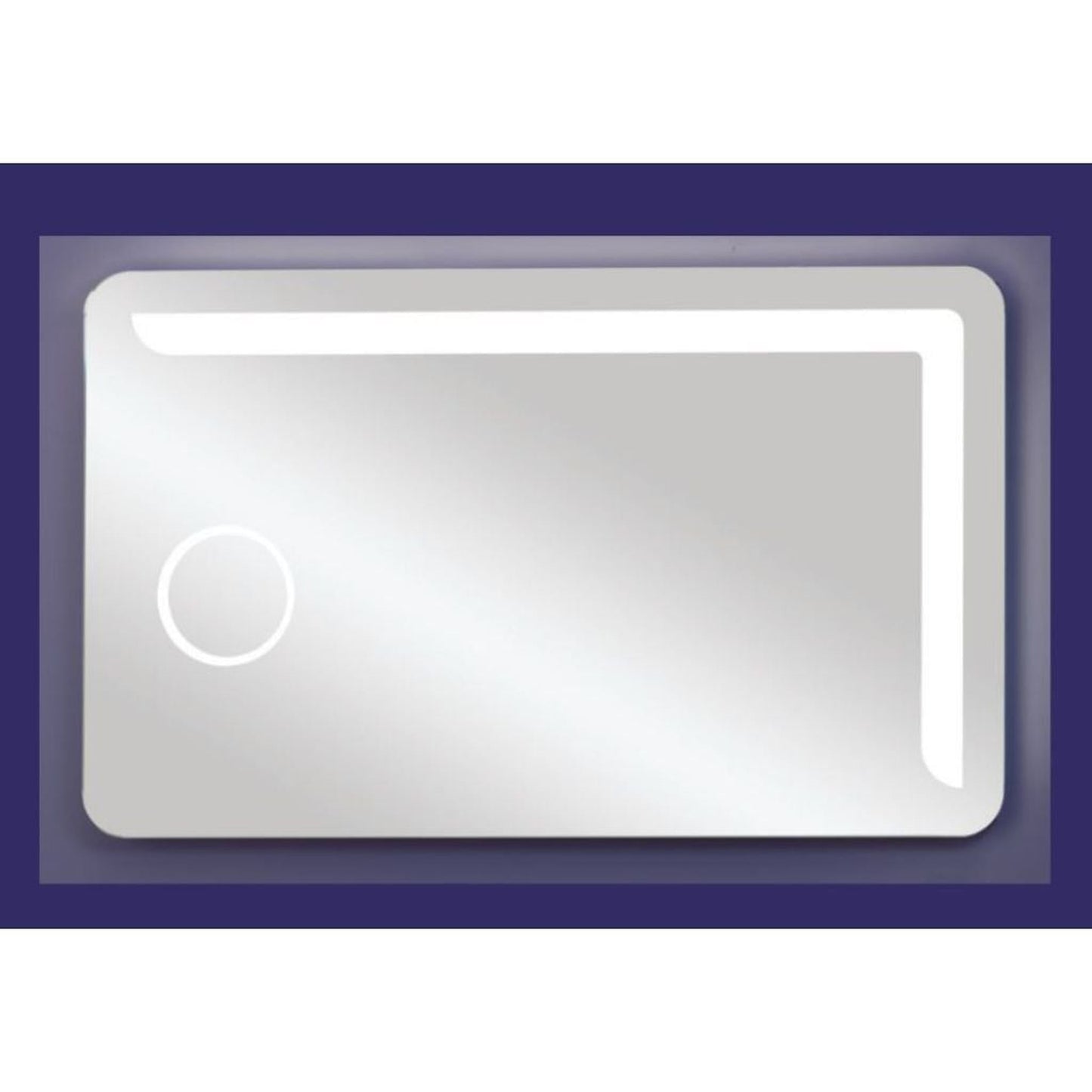 Aptations Sergeña La Bonita 39″ x 24" Wall-Mounted Rectangular Plugin LED Back-Lit Vanity Mirror With Tunable 2,700K Warm White to 5,800K Cool White Light Color and 3X Magnifier Inset