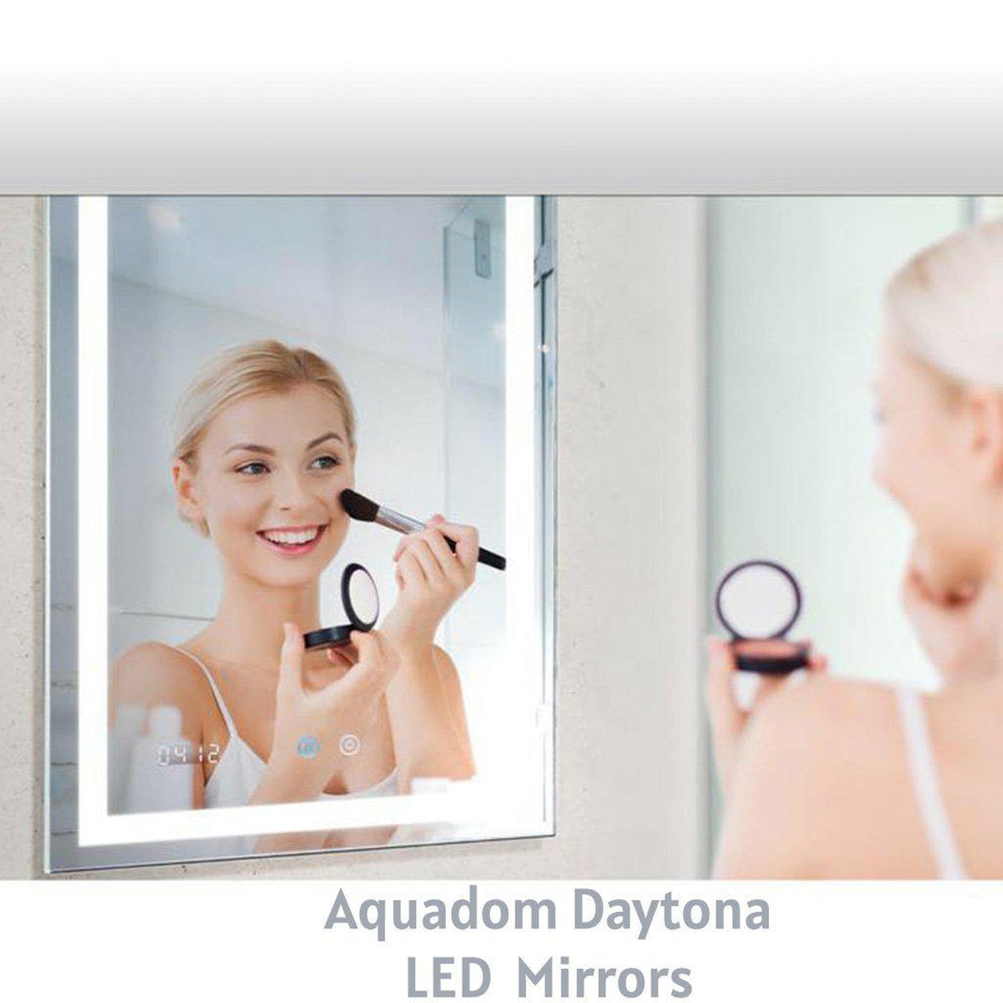 Aquadom Daytona 30" x 36" Rectangle Ultra-Slim Frame LED Lighted Bathroom Mirror With Defogger