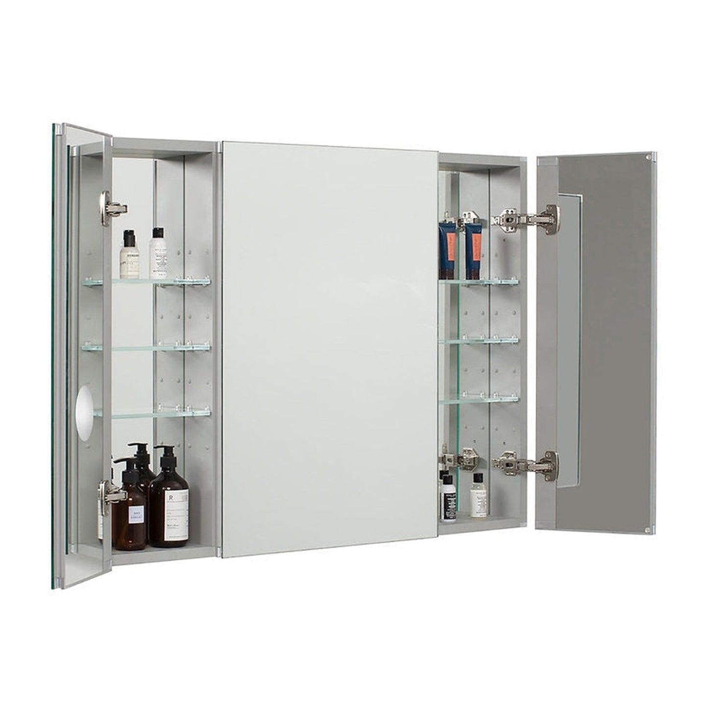 Aquadom Royale 40" x 30" Rectangle Recessed or Surface Mount Tri-View Bathroom Medicine Cabinet