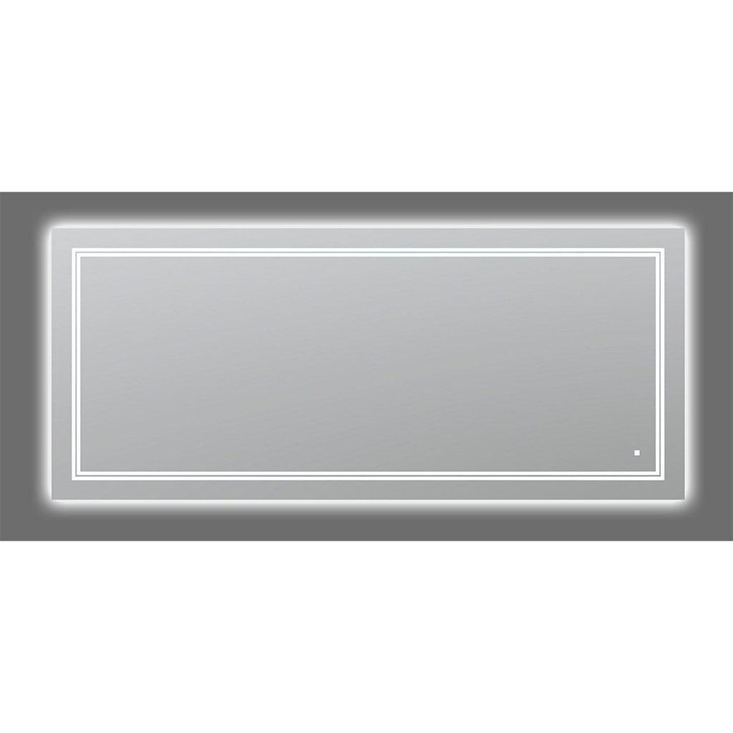 Aquadom SOHO 72" x 36" Rectangular Ultra-Slim Frame LED Lighted Bathroom Mirror With Defogger