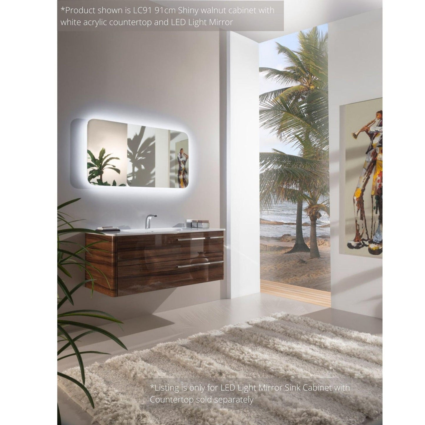 Armadi Art Moderno Luce 35.5” x 25.5” LED Light Mirror