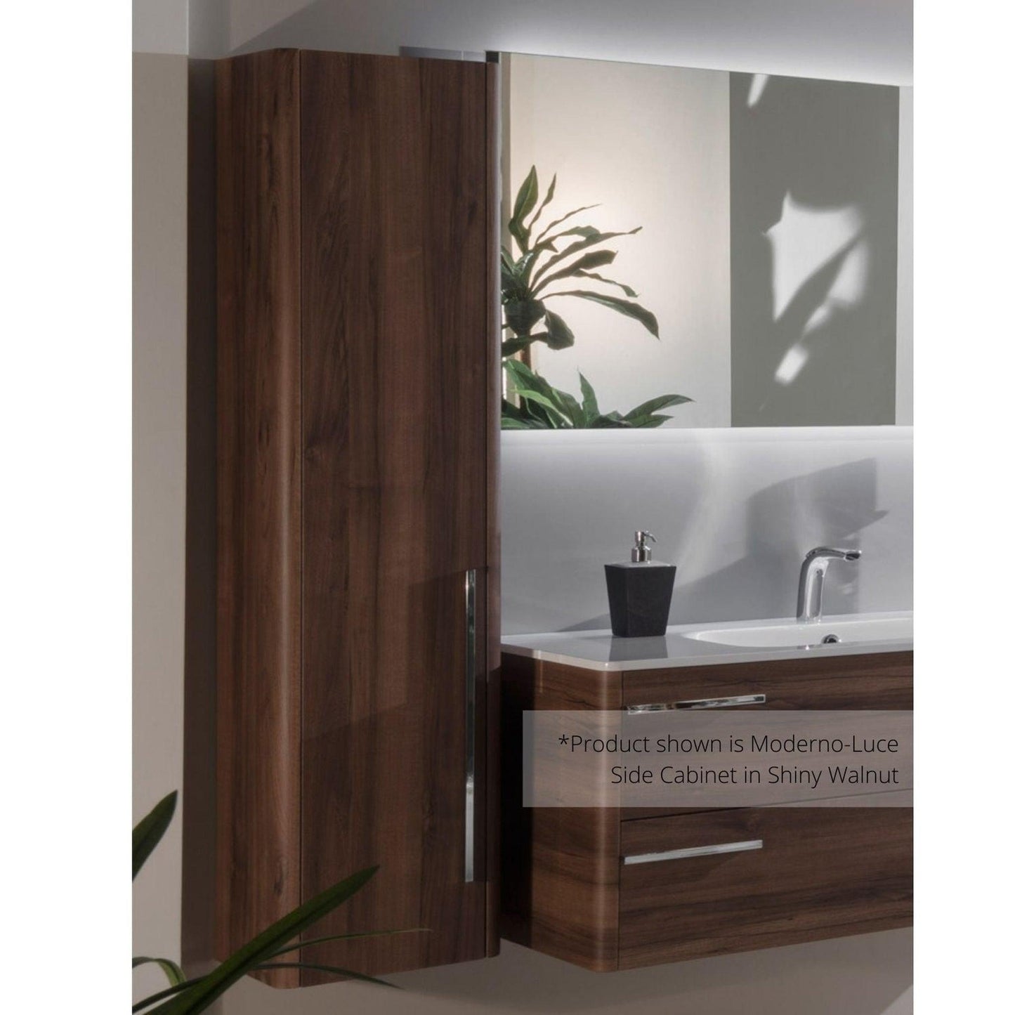 Armadi Art Moderno Luce 57” x 14” Vanity Tall Cabinet in Shiny White