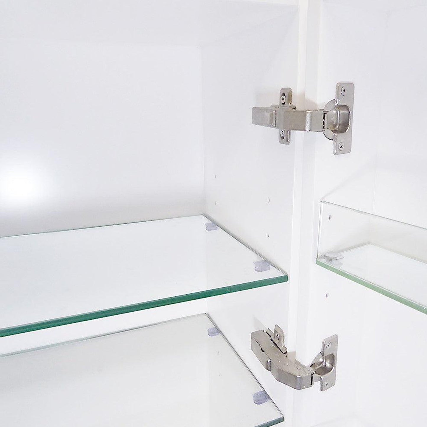 Bellaterra Home 16" White Wall-Mounted Linen Cabinet With 10 Glass Shelves