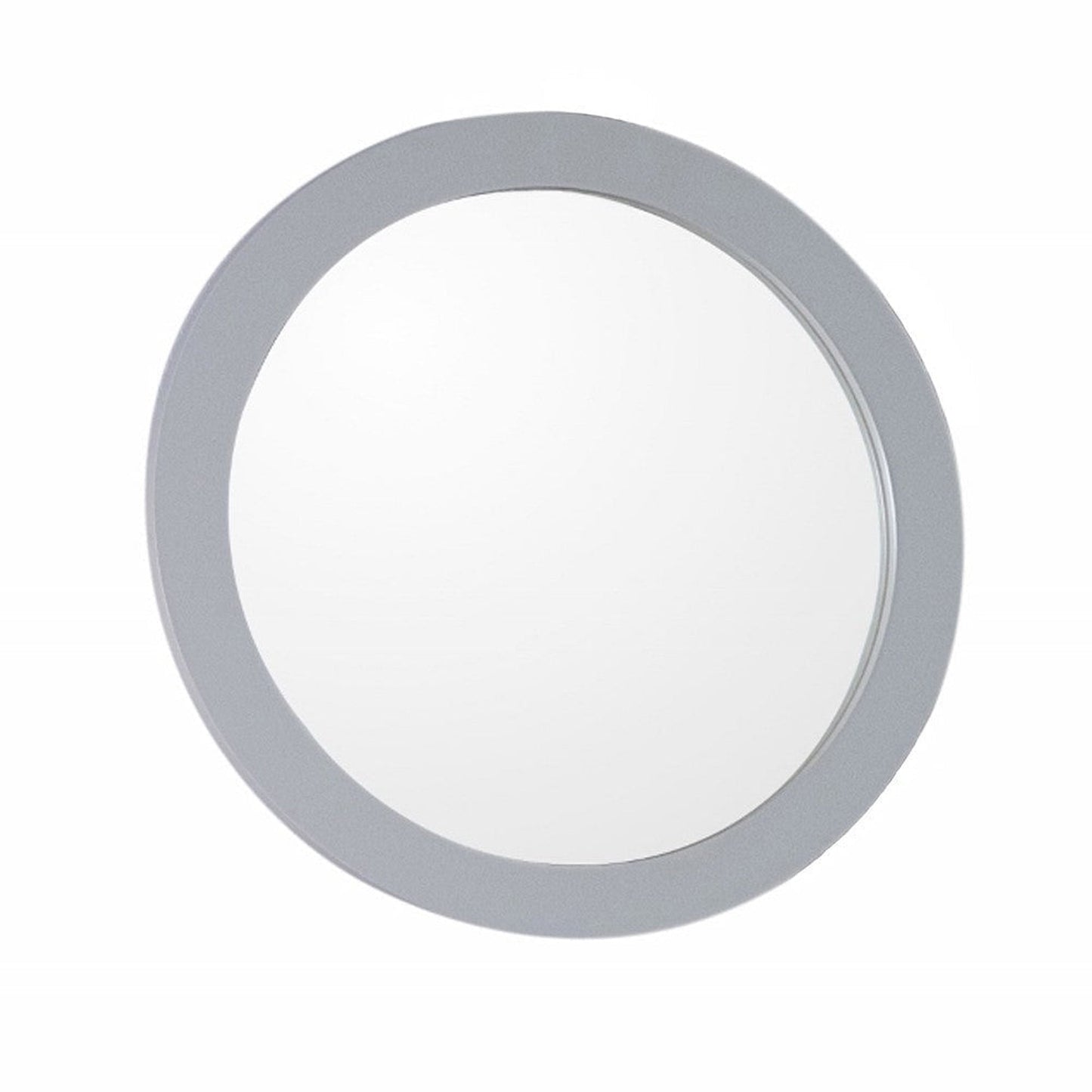 Bellaterra Home 22" Light Gray Round Wall-Mounted Wood Framed Mirror