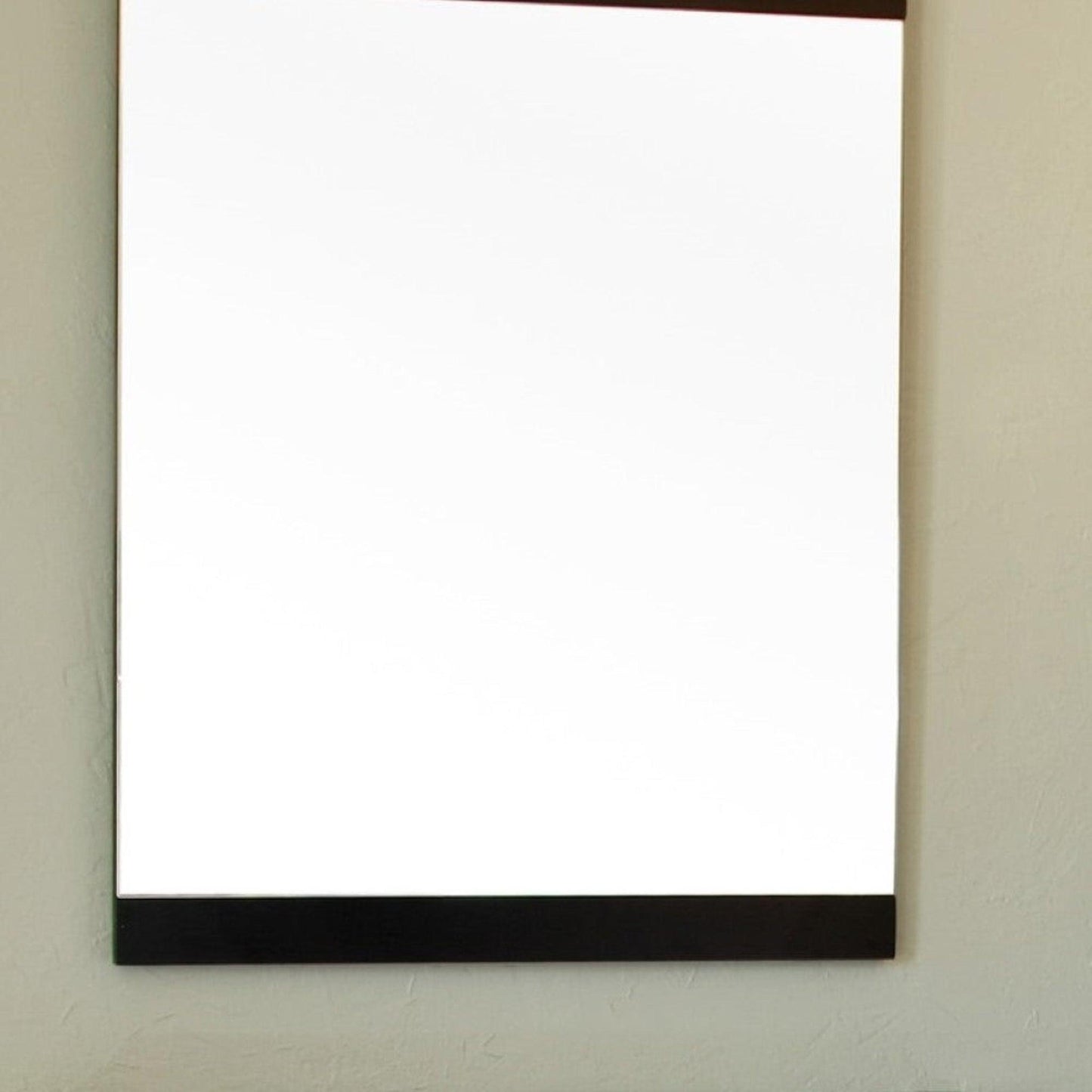 Bellaterra Home 24" x 32" Black Rectangle Wall-Mounted Solid Wood Framed Mirror