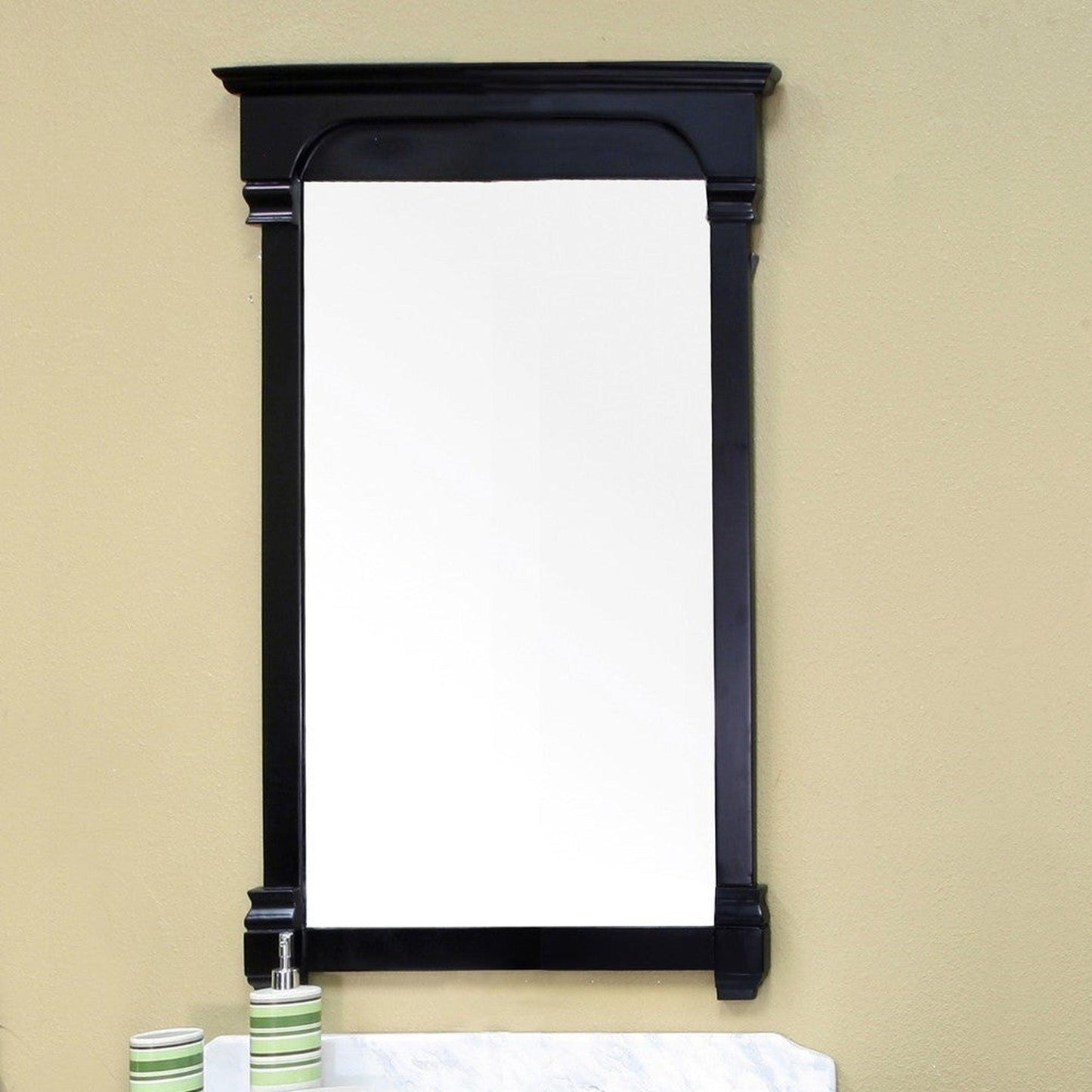 Bellaterra Home 24" x 42" Espresso Rectangle Wall-Mounted Solid Wood Framed Mirror