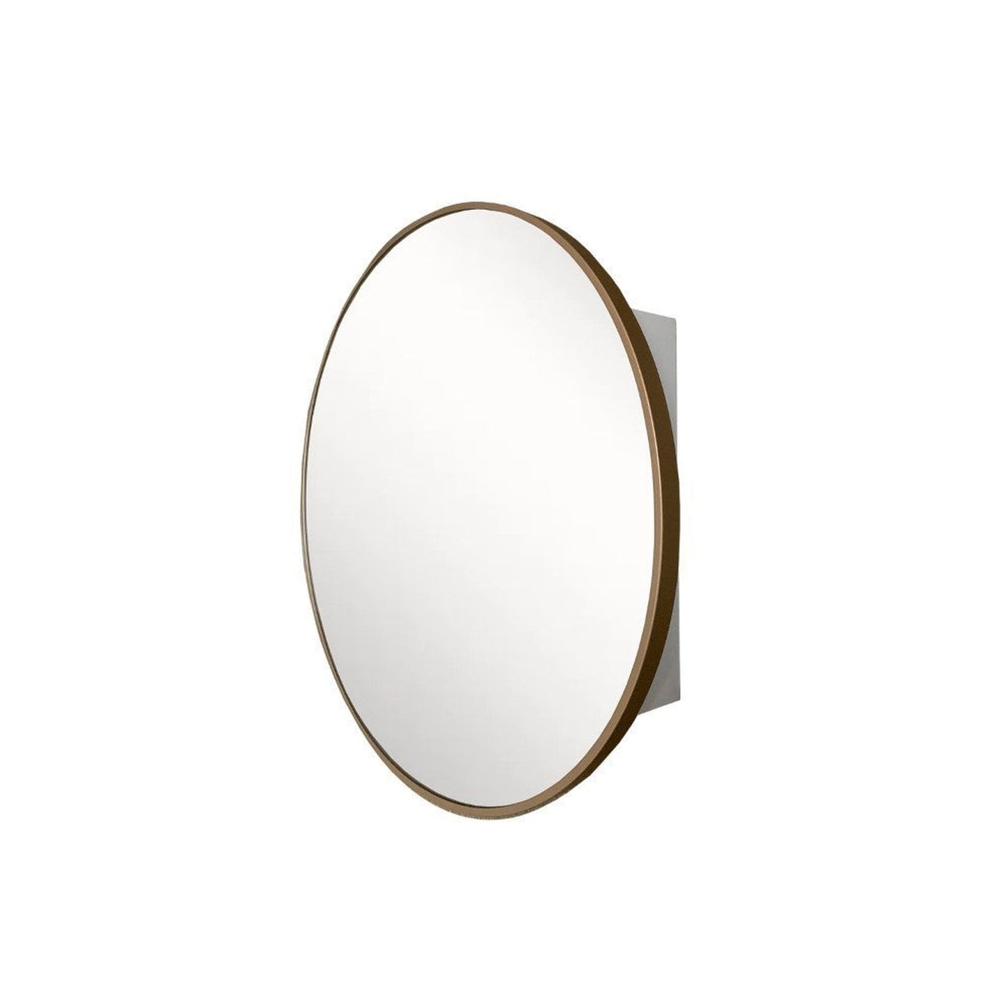 Bellaterra Home 26" Gold Round Wall-Mounted Steel Framed Mirror Medicine Cabinet