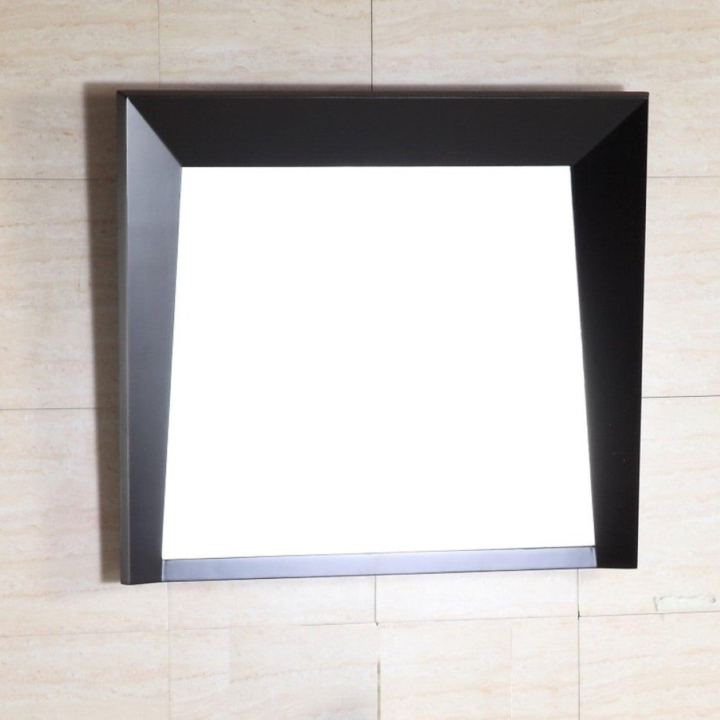 Bellaterra Home 30" x 26" Dark Espresso Angled Wall-Mounted Solid Wood Framed Mirror