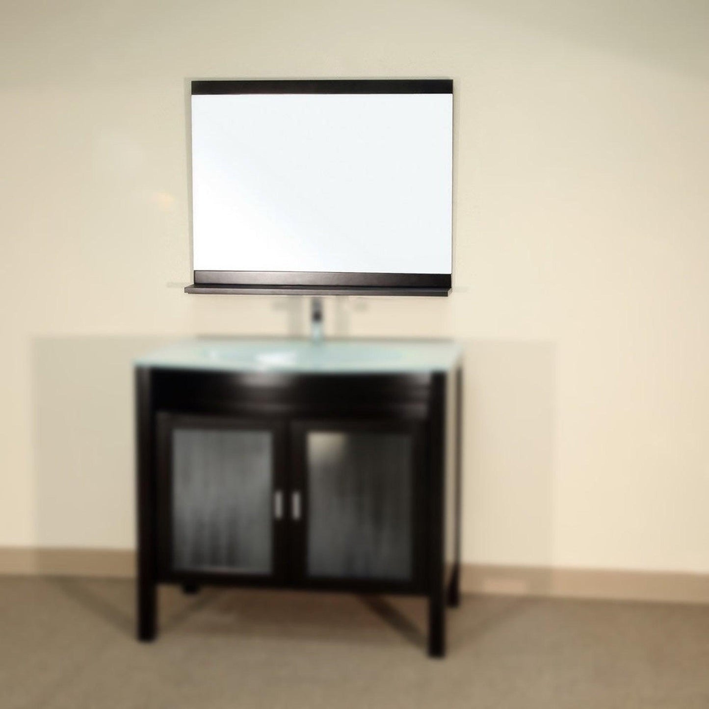 Bellaterra Home 35" x 30" Dark Espresso Rectangle Wall-Mounted Wood Framed Mirror