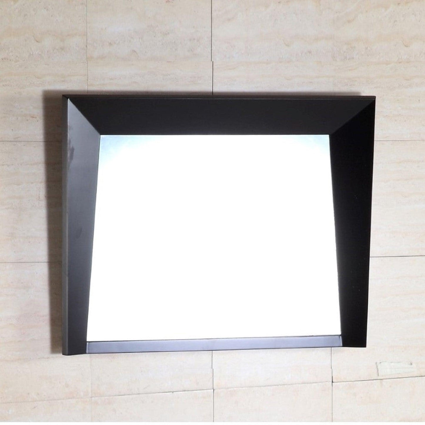 Bellaterra Home 36" x 26" Dark Espresso Angled Wall-Mounted Solid Wood Framed Mirror
