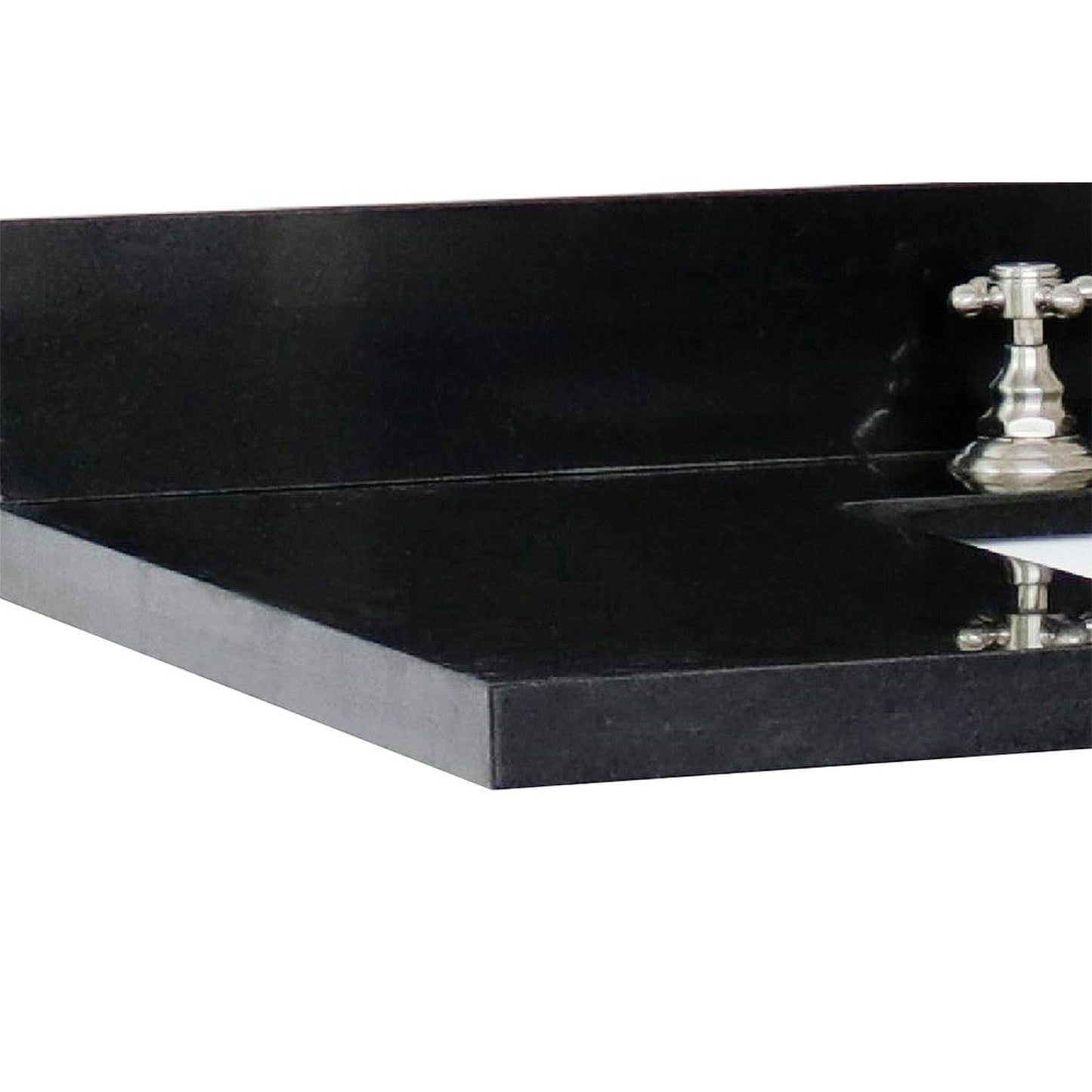 Bellaterra Home 37" x 22" Black Galaxy Three Hole Vanity Top With Undermount Rectangular Sink and Overflow