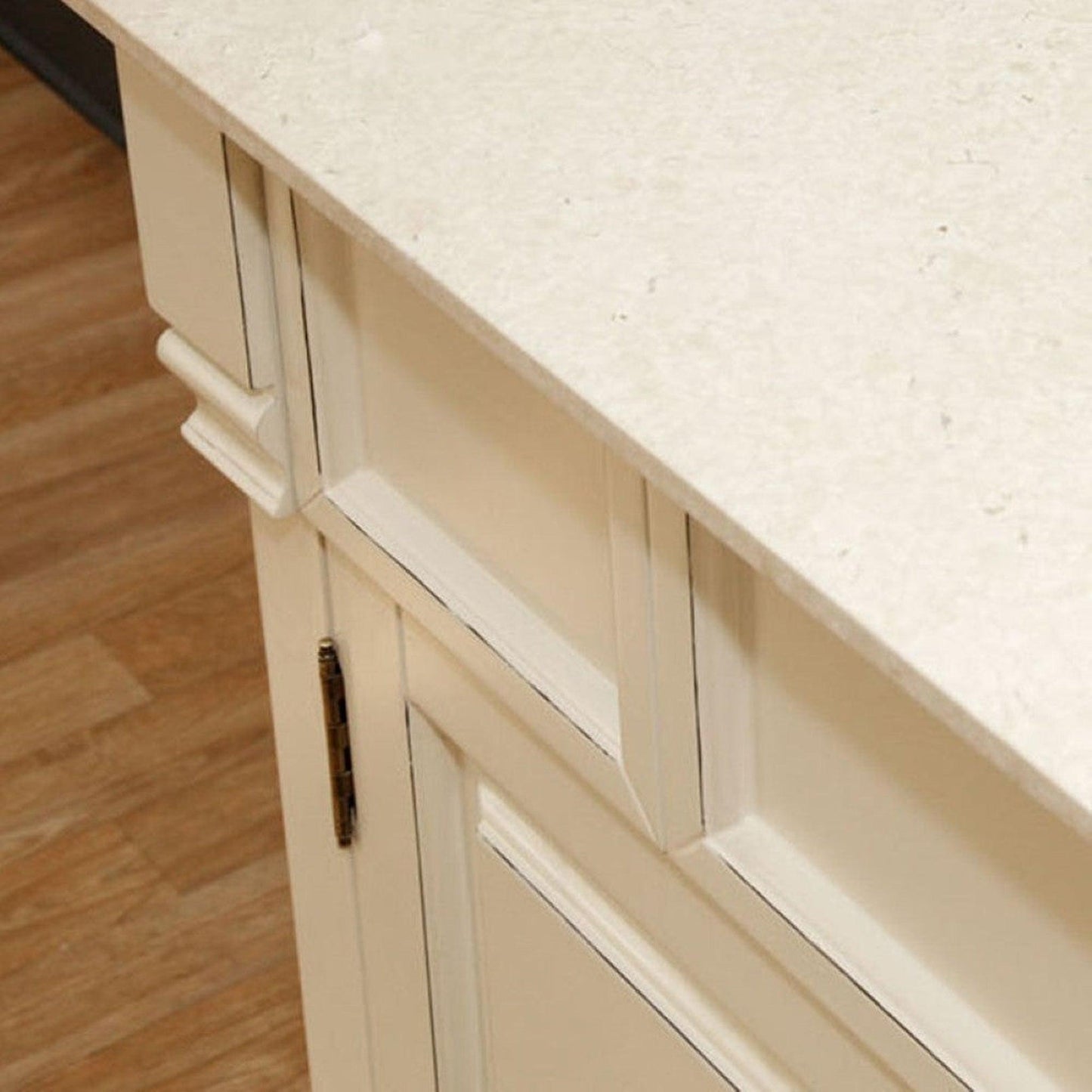 Bellaterra Home 42" 2-Door Cream White Freestanding Vanity Set With White Ceramic Undermount Sink and Cream Marble Top