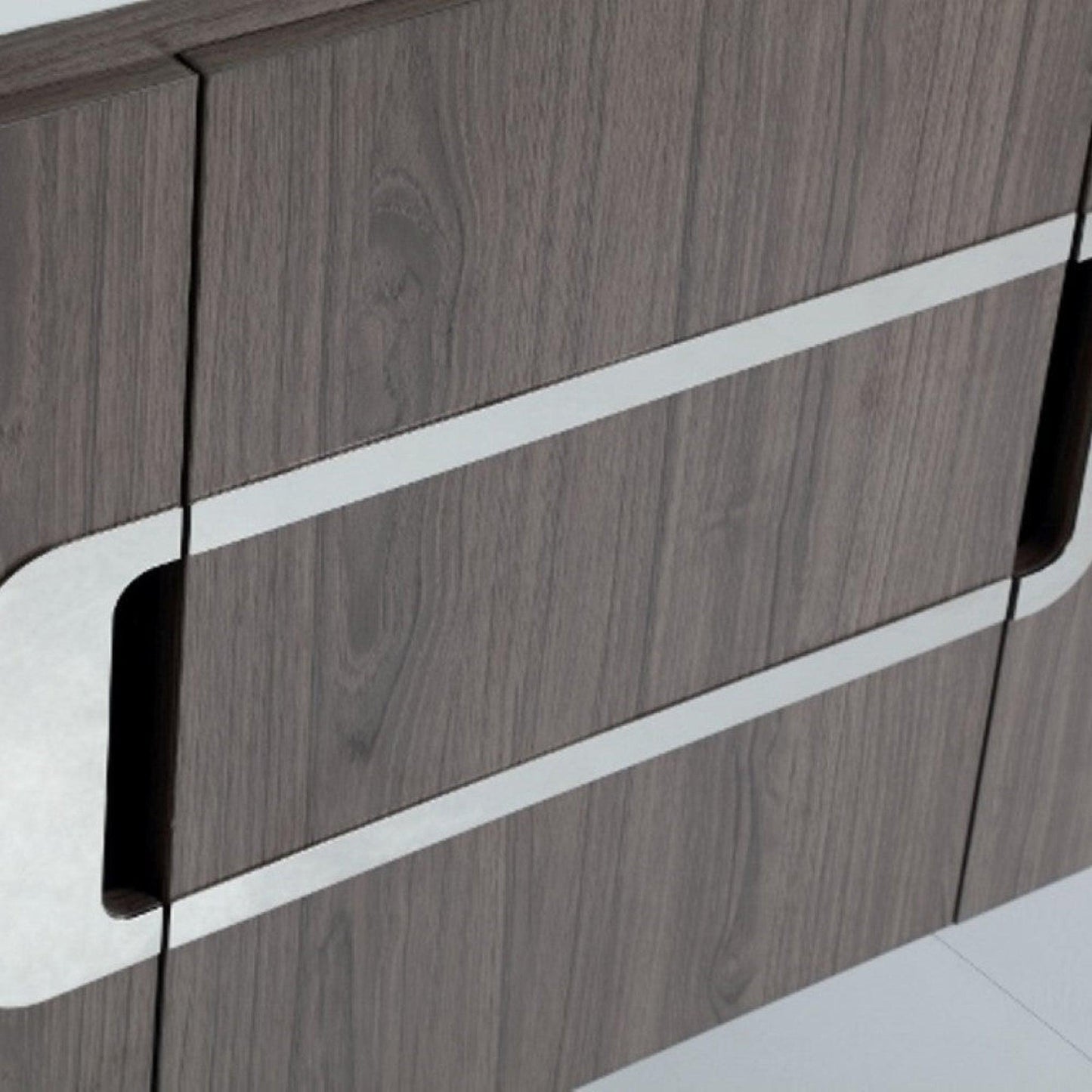 Bellaterra Home 48" 3-Door Gray Brownish Oak Wall Mount Vanity Set With Ceramic Integrated Sink and Top