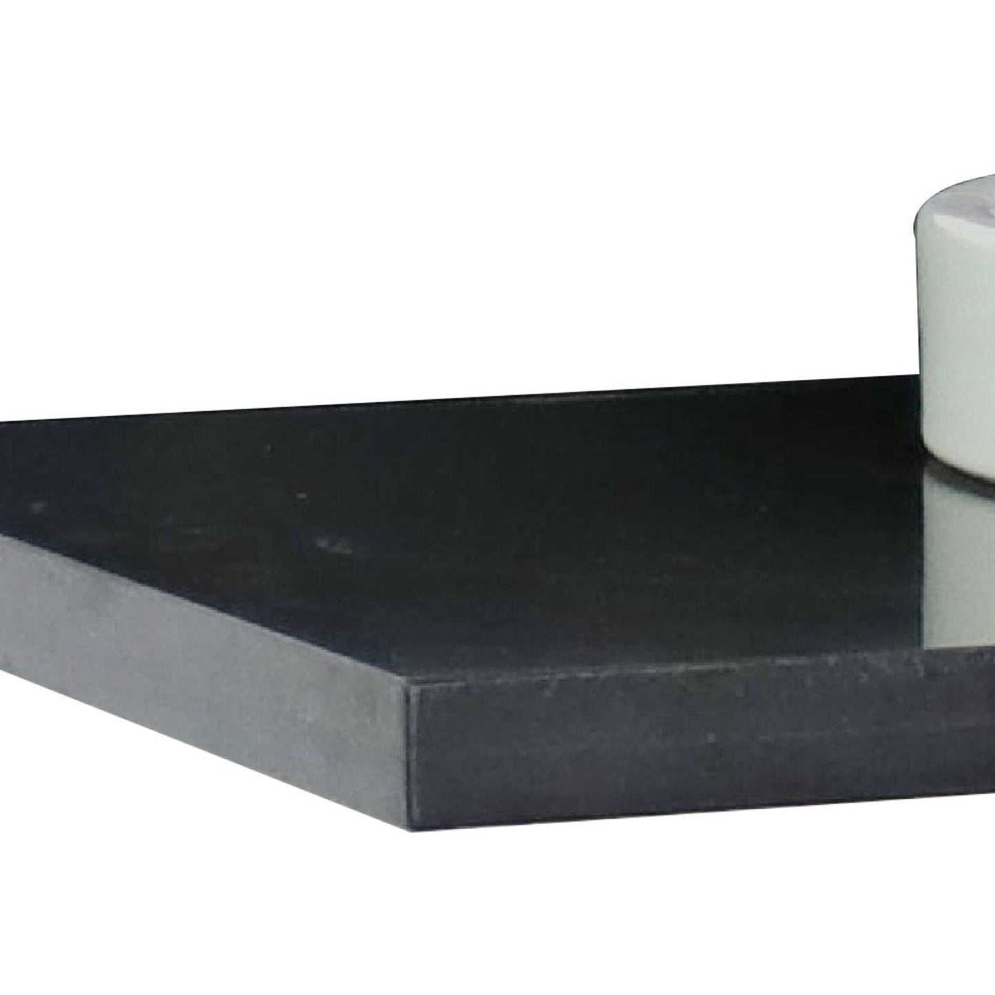 Bellaterra Home 49" x 22" Black Galaxy Granite Vanity Top With Double Semi-recessed Round Sink and Overflow