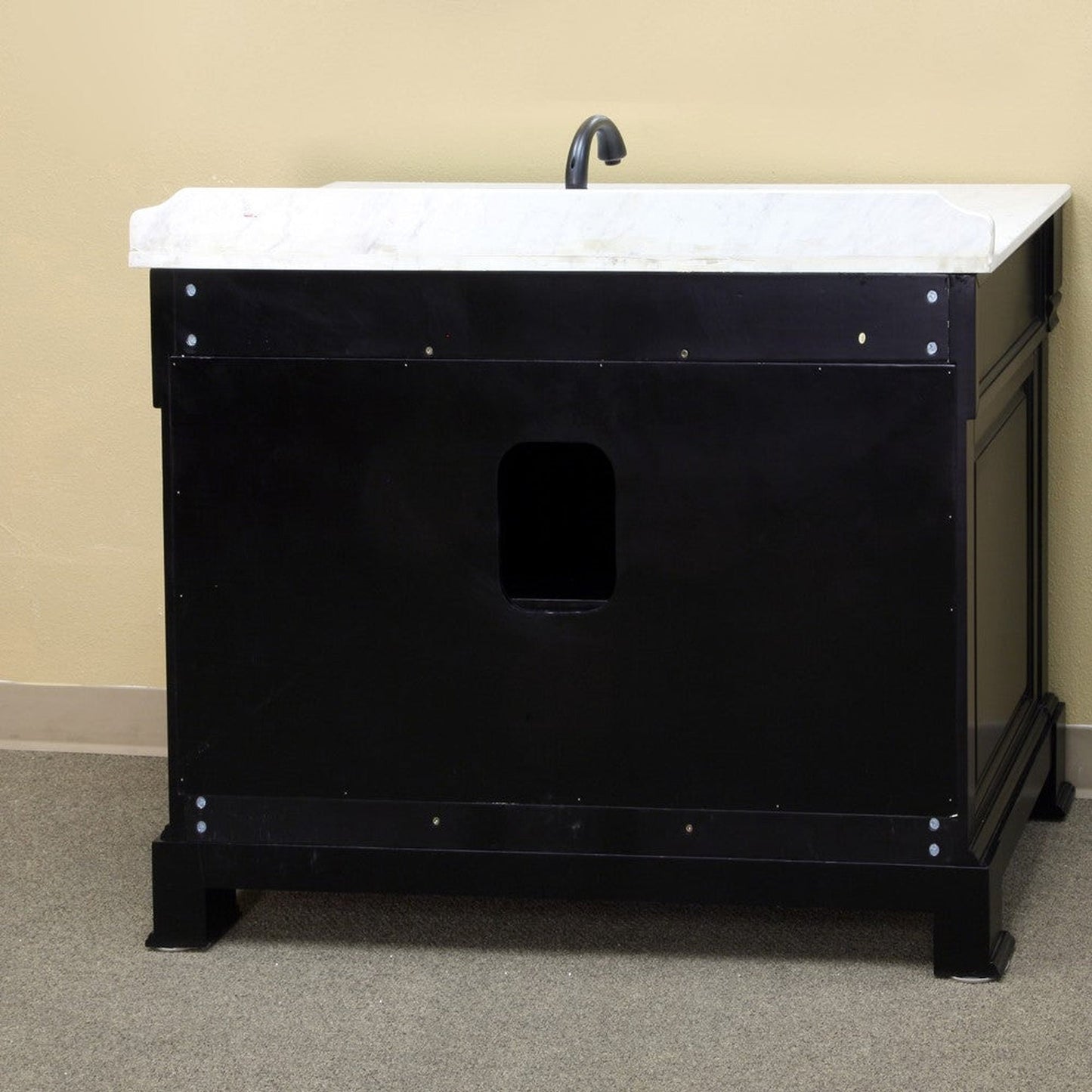 Bellaterra Home 50" 1-Door 6-Drawer Espresso Freestanding Vanity Set With White Ceramic Undermount Sink and White Marble Top