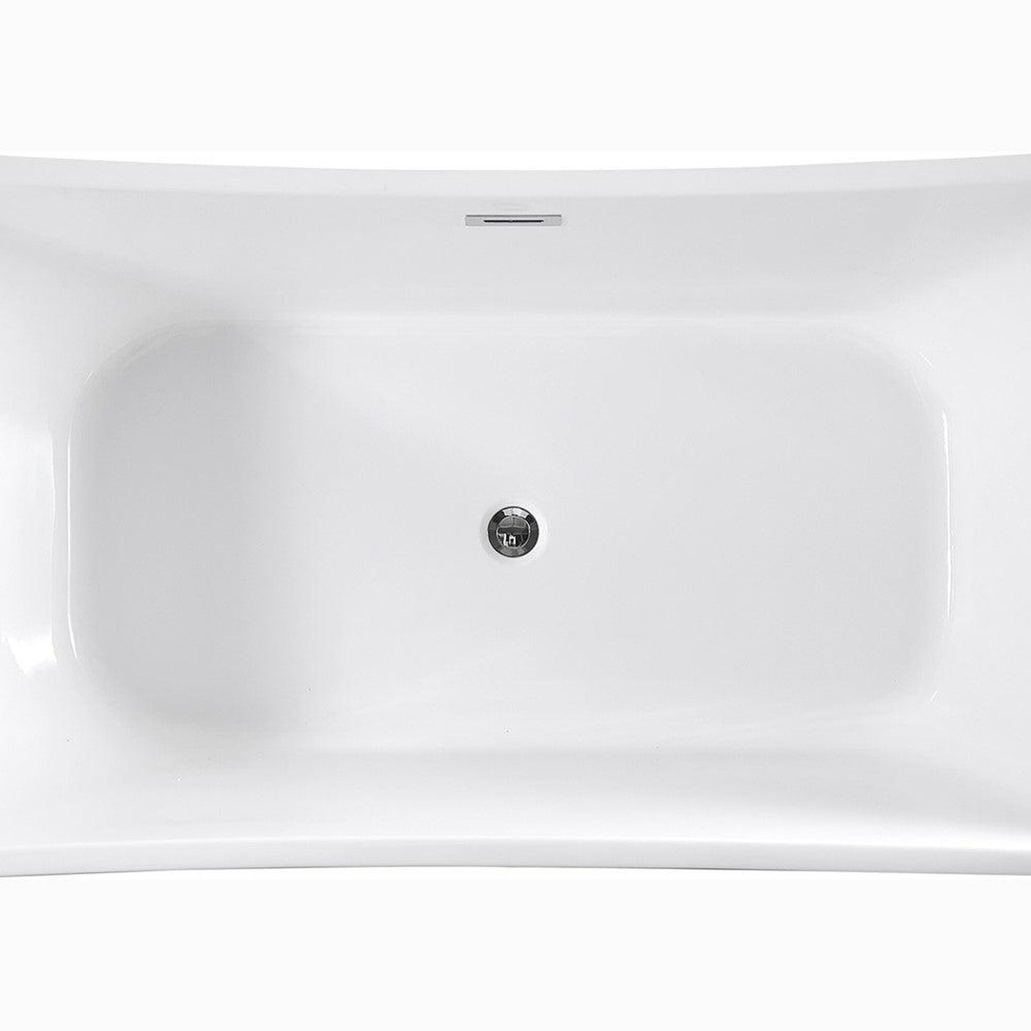Bellaterra Home Arles 67" x 26" White Rectangle Acrylic Freestanding Double Slipper Soaking Bathtub