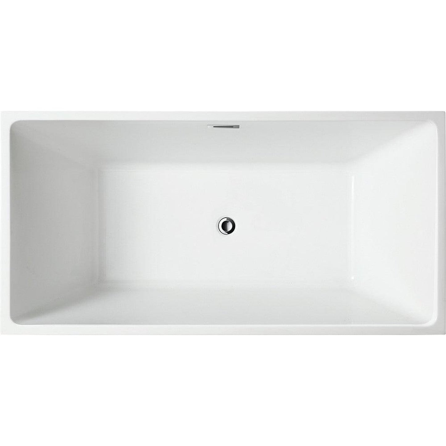 Bellaterra Home Brindisi 59" x 24" Glossy Black Rectangle Acrylic Freestanding Soaking Bathtub