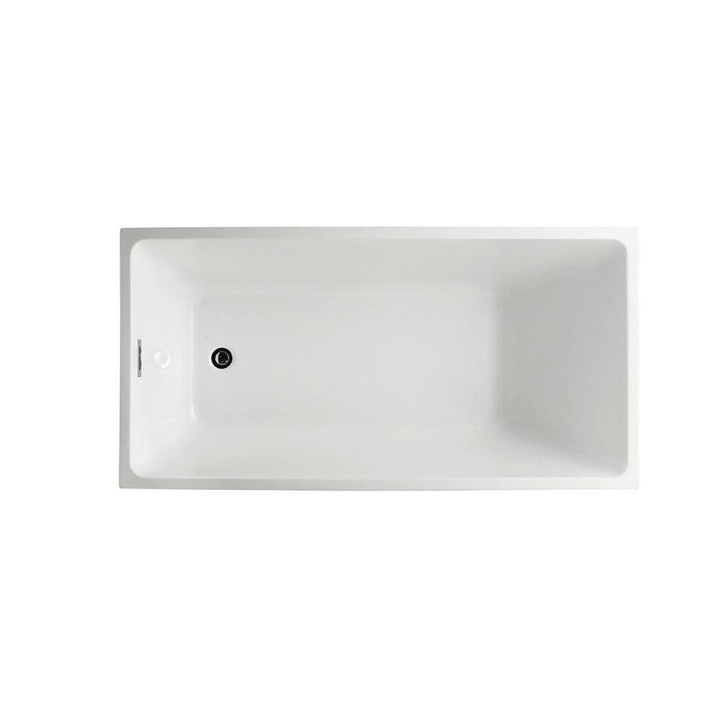 Bellaterra Home Catania 67" x 24" Glossy White Rectangle Acrylic Freestanding Slipper Soaking Bathtub