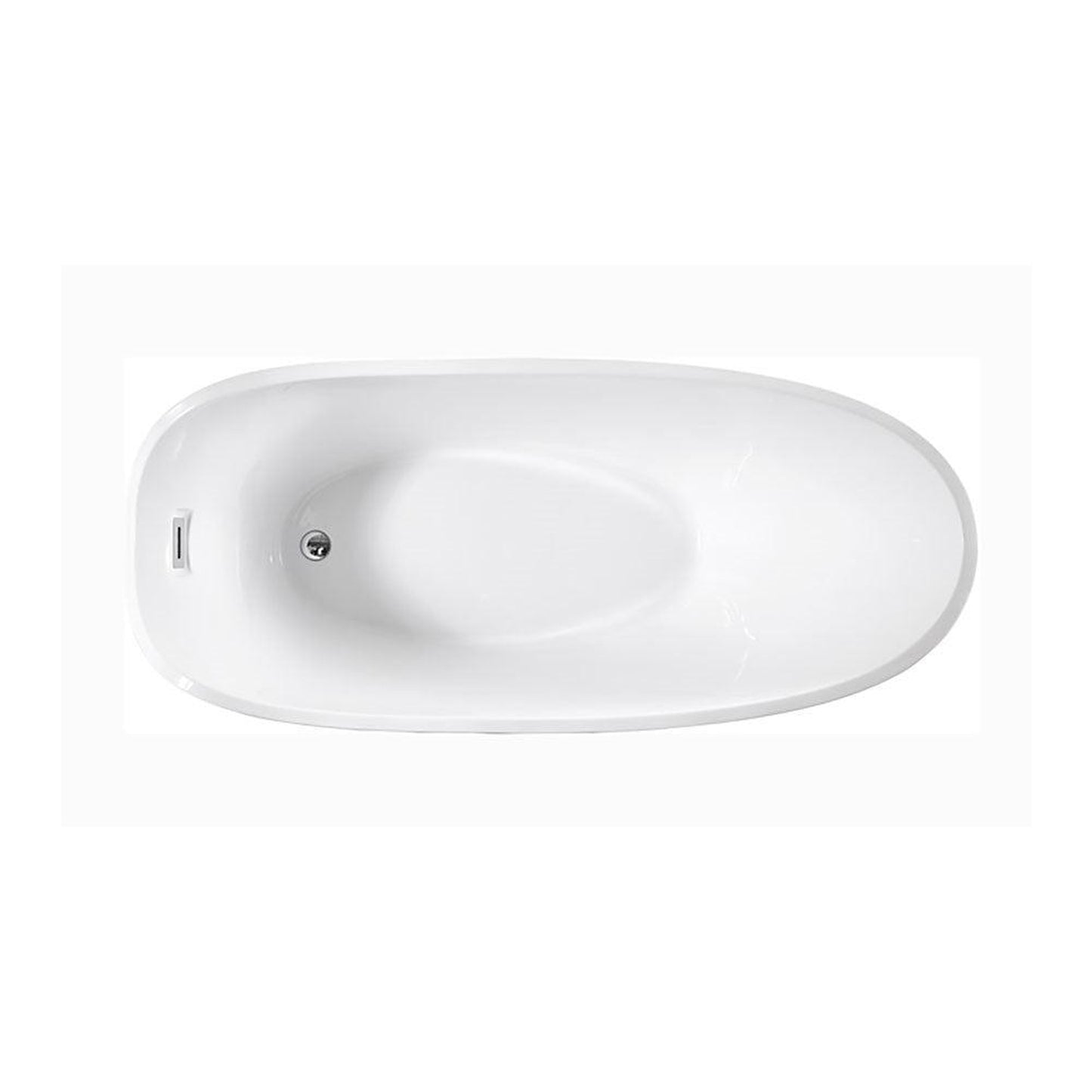 Bellaterra Home Colmar 69" x 31" White Oval Acrylic Freestanding Double Slipper Soaking Bathtub