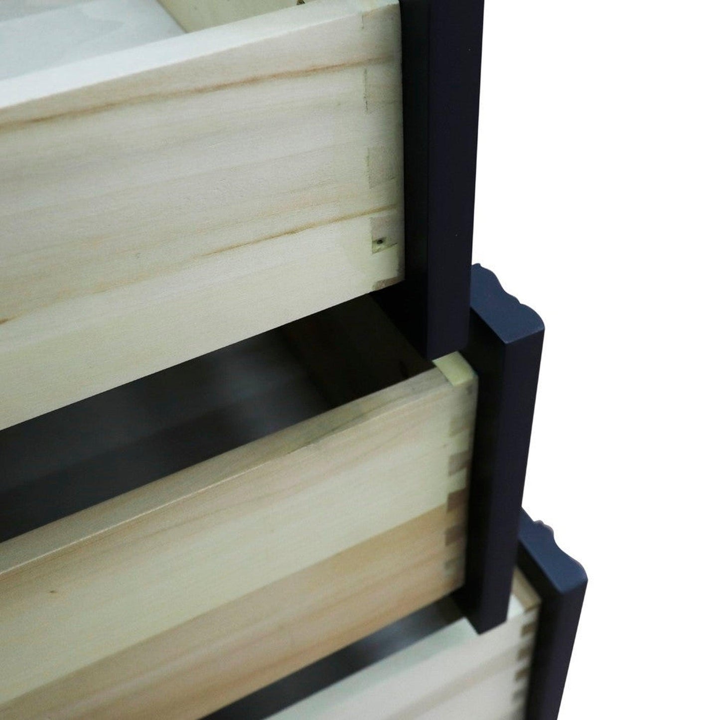 Bellaterra Home Forli 49" 2-Door 3-Drawer Dark Gray Freestanding Vanity Set With Ceramic Double Undermount Rectangular Sink and White Quartz Top