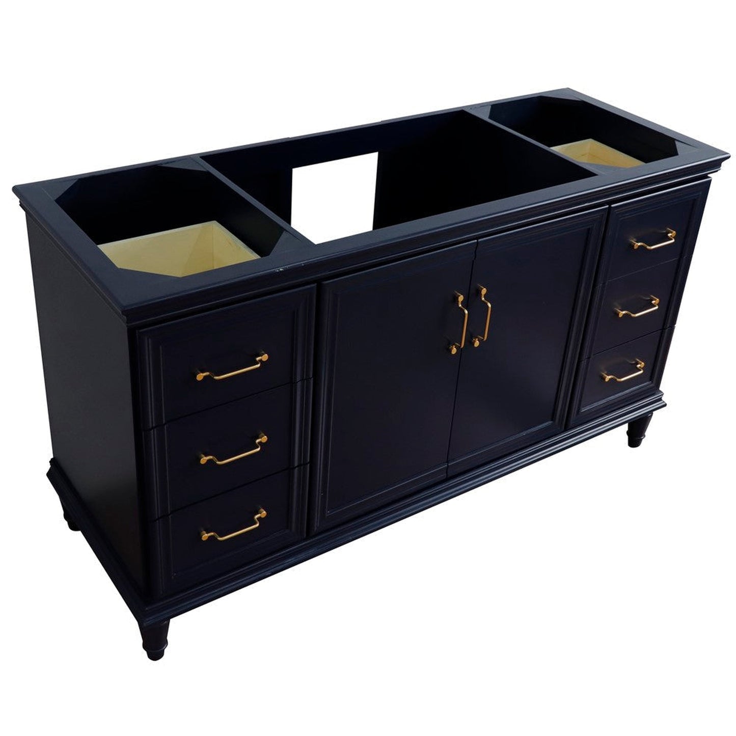 Bellaterra Home Forli 60" 2-Door 6-Drawer Blue Freestanding Single Vanity Base