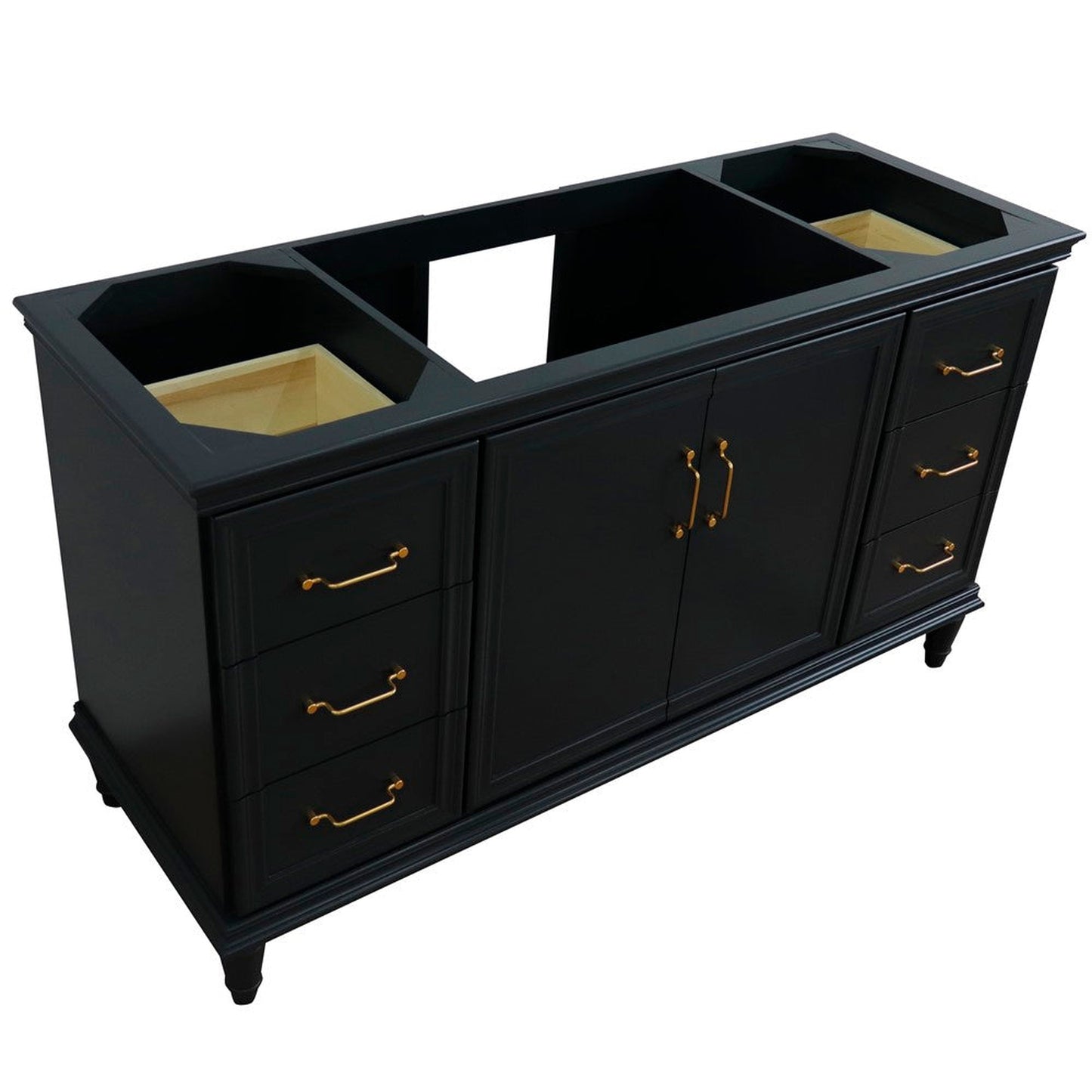 Bellaterra Home Forli 60" 2-Door 6-Drawer Dark Gray Freestanding Single Vanity Base