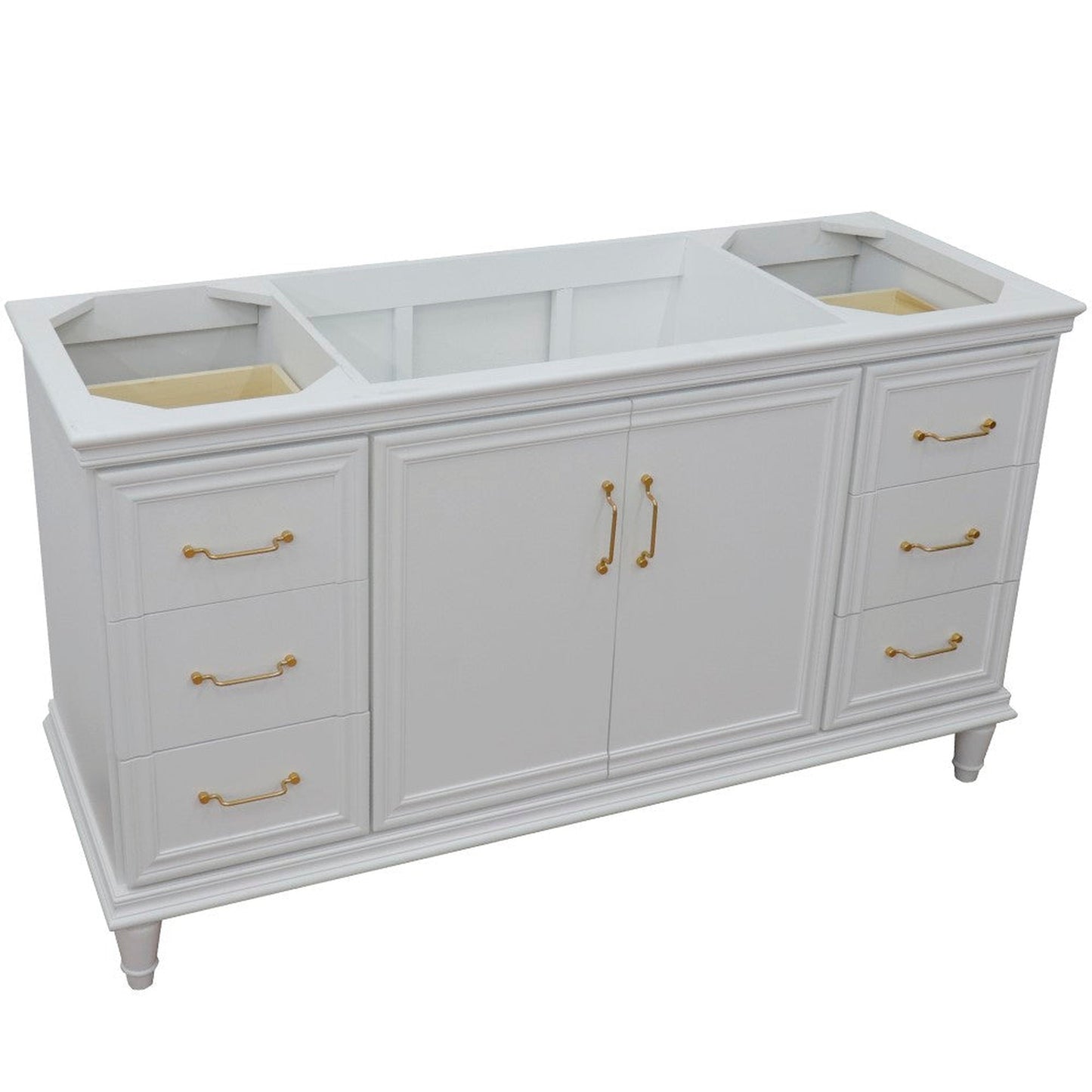 Bellaterra Home Forli 60" 2-Door 6-Drawer White Freestanding Single Vanity Base