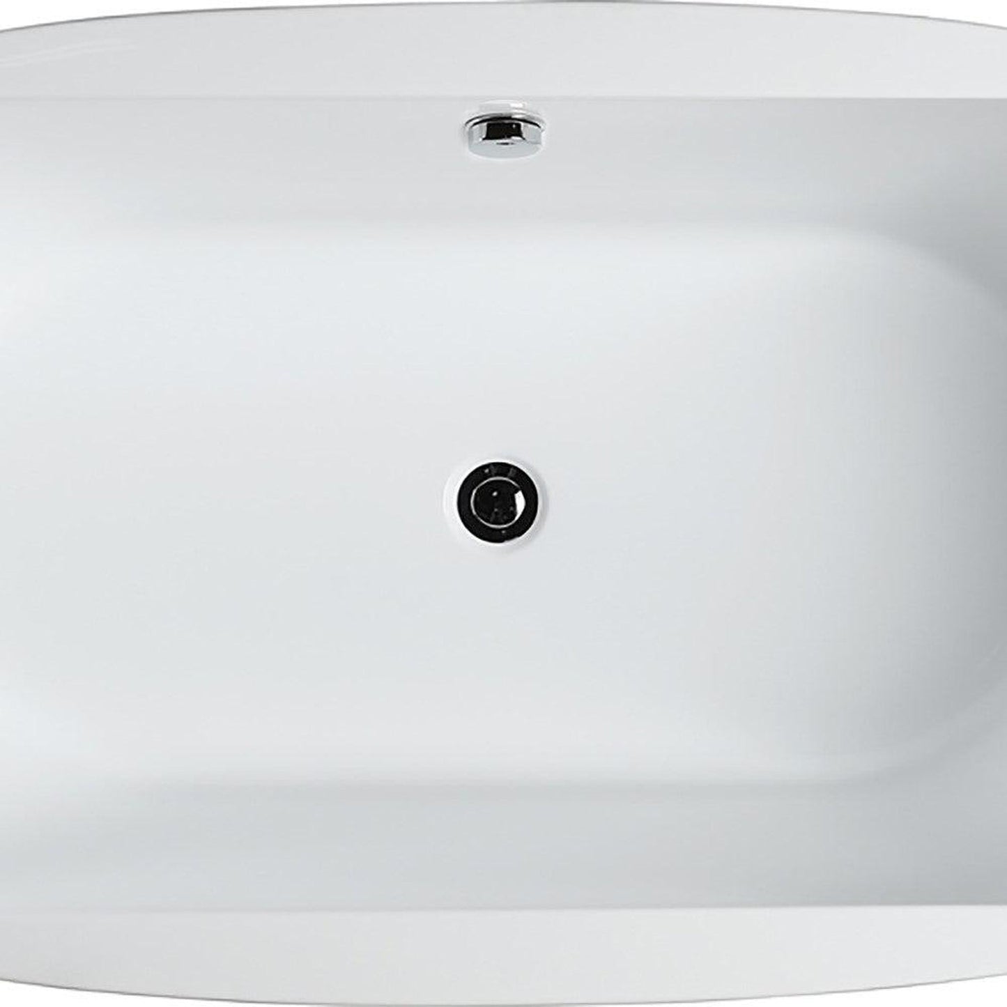 Bellaterra Home Genoa 59" x 24" Glossy White Oval Acrylic Freestanding Soaking Bathtub