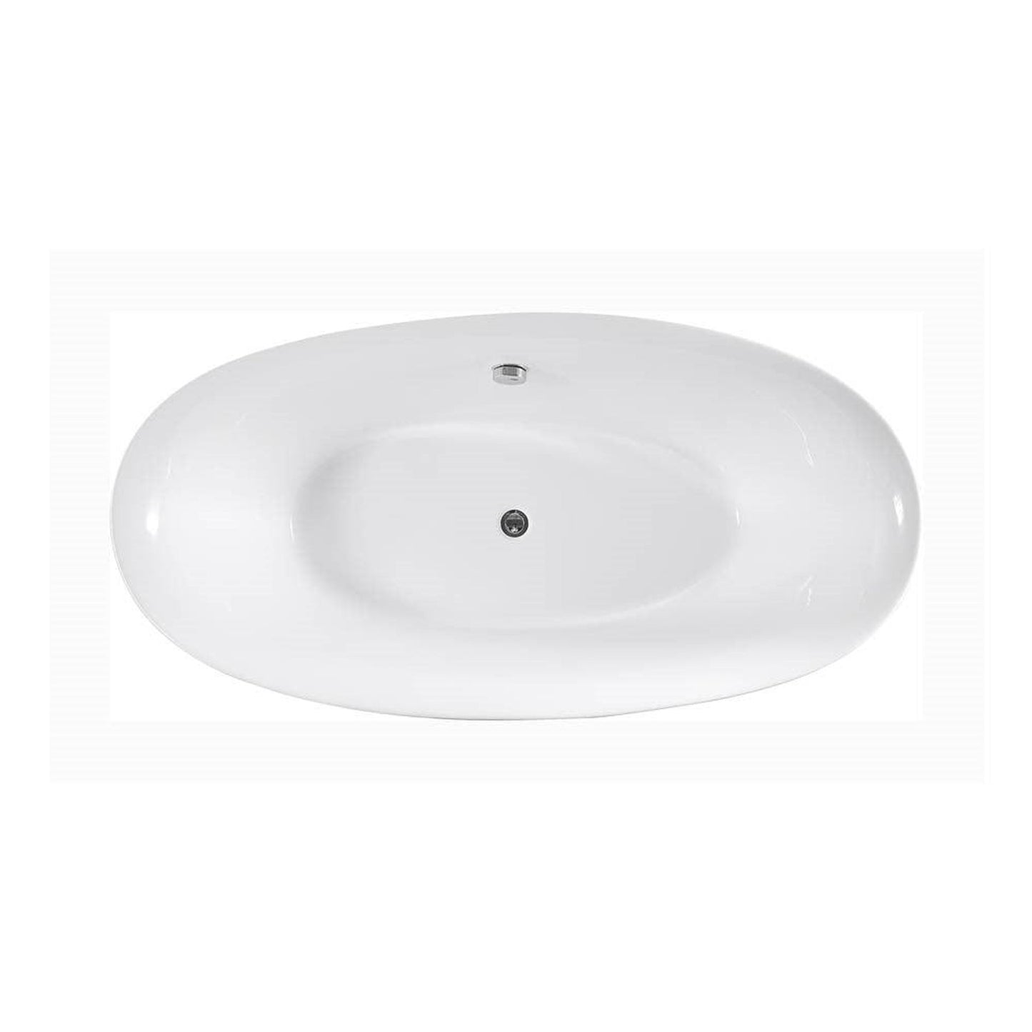 Bellaterra Home Grasse 67" x 27" White Oval Acrylic Freestanding Soaking Bathtub