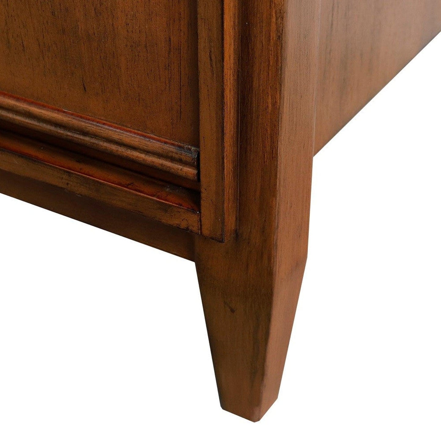 Bellaterra Home MCM 31" 2-Door 1-Drawer Walnut Freestanding Vanity Set With Ceramic Undermount Rectangular Sink And Gray Granite Top