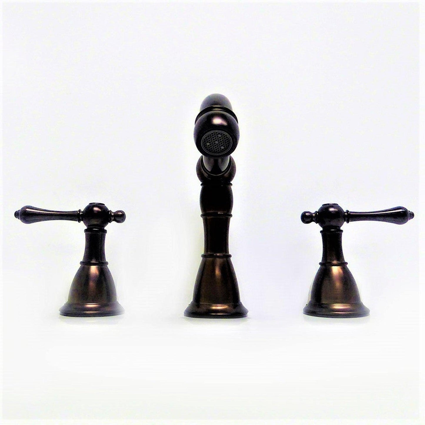 Bellaterra Home Messina 6" Double-Handle Widespread Oil Rubbed Bronze Bathroom Faucet With Overflow Drain Assembly