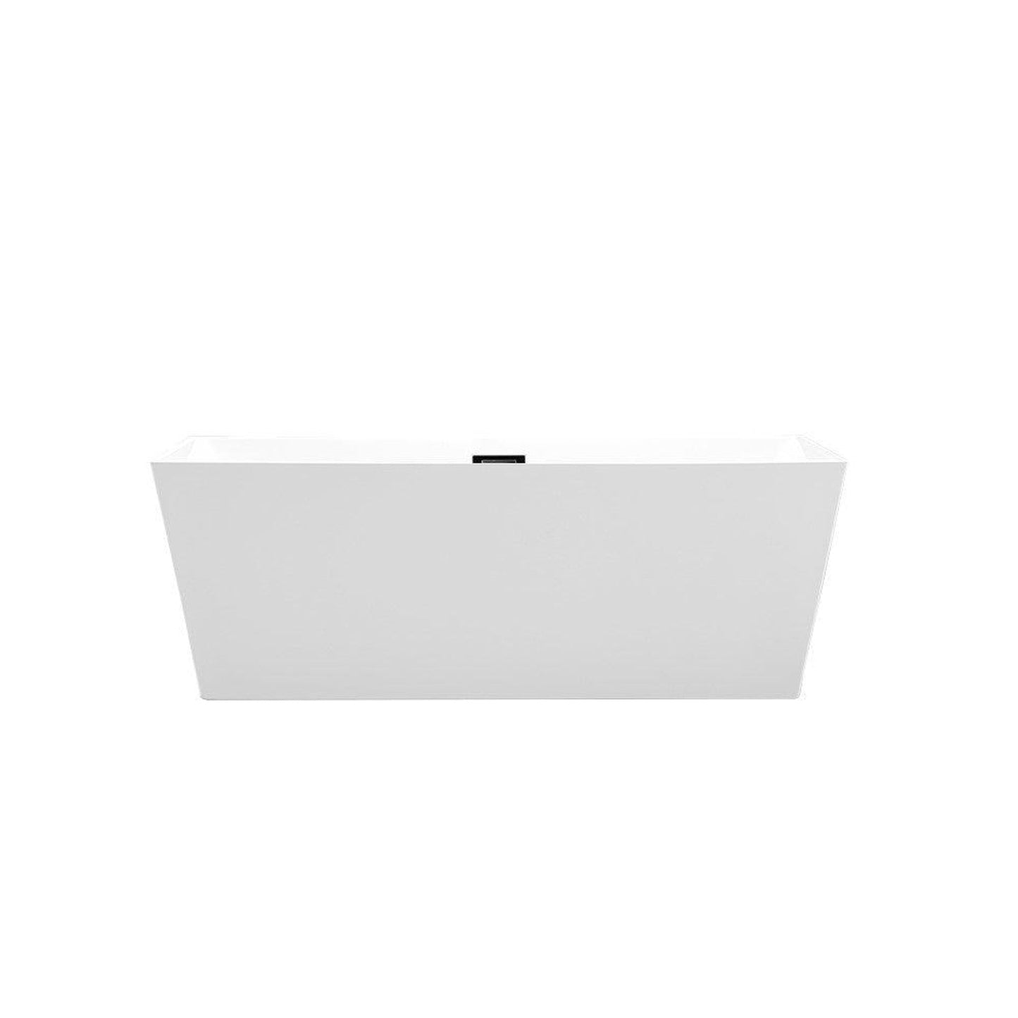 Bellaterra Home Odessa 67" x 24" Glossy White Rectangle Acrylic Freestanding Soaking Bathtub