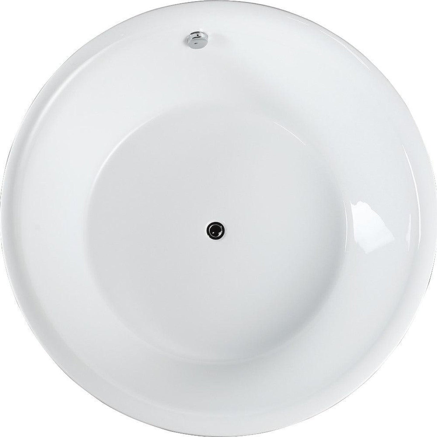 Bellaterra Home Pescara 59" x 24" Glossy White Round Acrylic Freestanding Soaking Bathtub