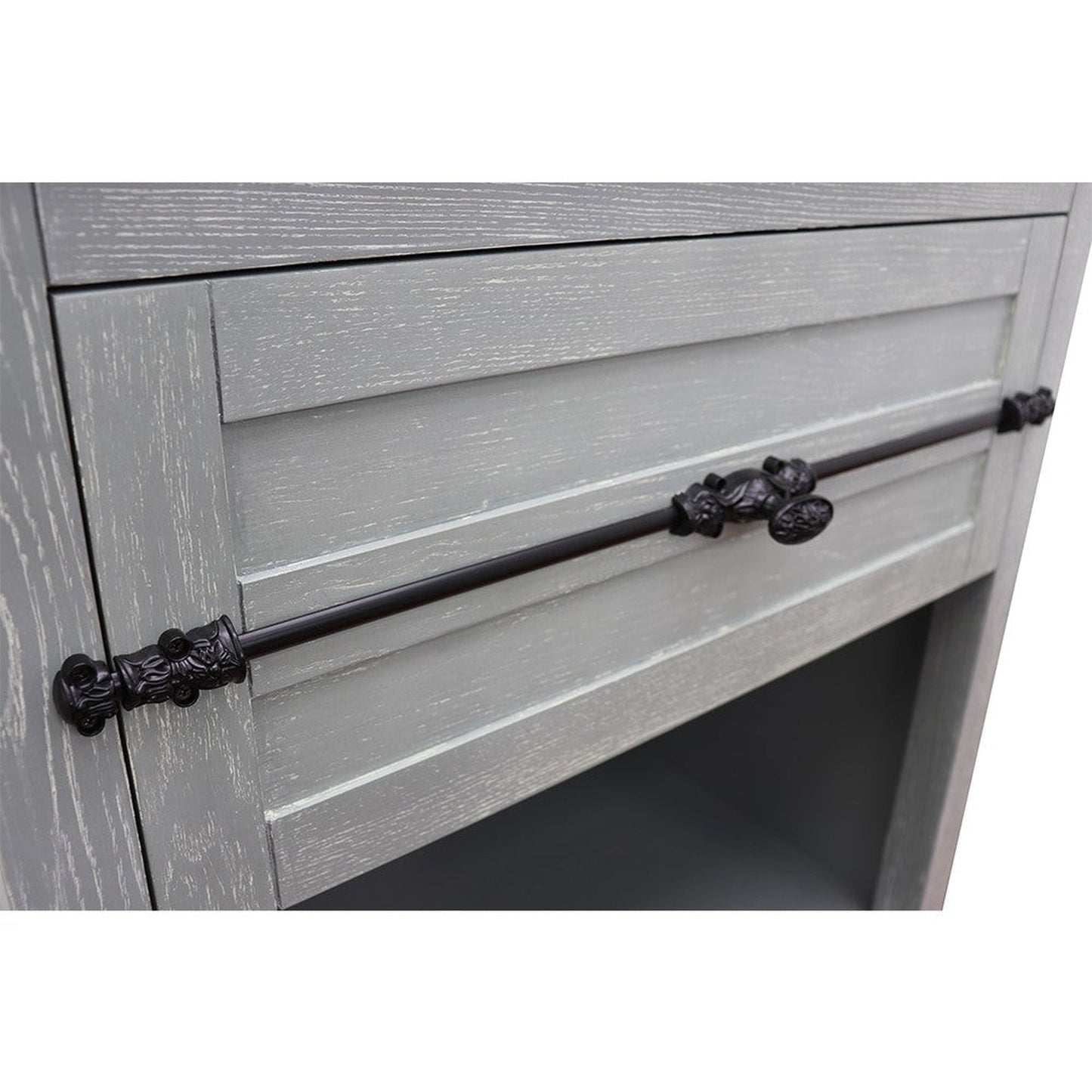 Bellaterra Home Plantation 30" 1-Drawer Gray Ash Freestanding Vanity Base