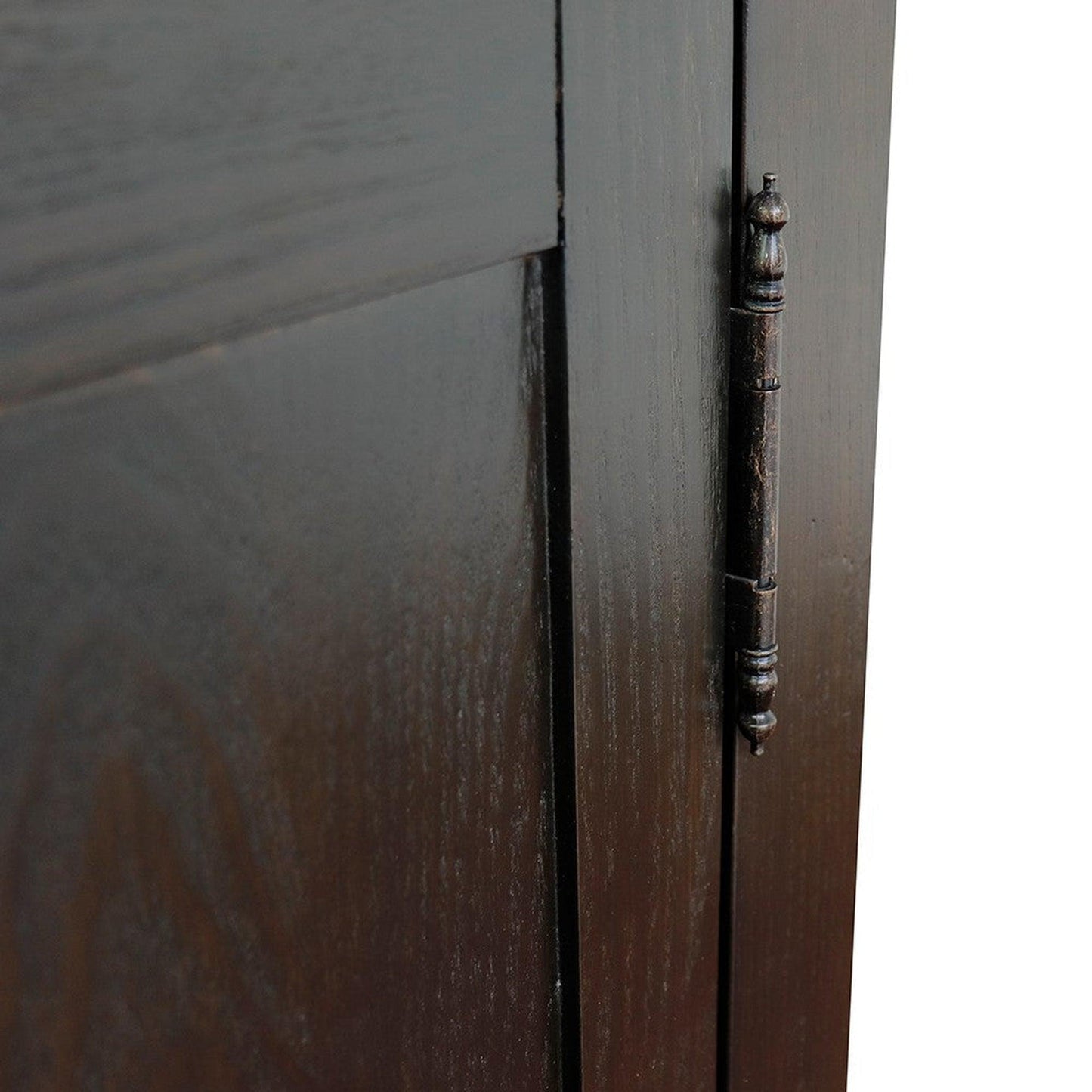 Bellaterra Home Plantation 31" 2-Door Brown Ash Freestanding Vanity Set With Ceramic Undermount Oval Sink and Gray Granite Top