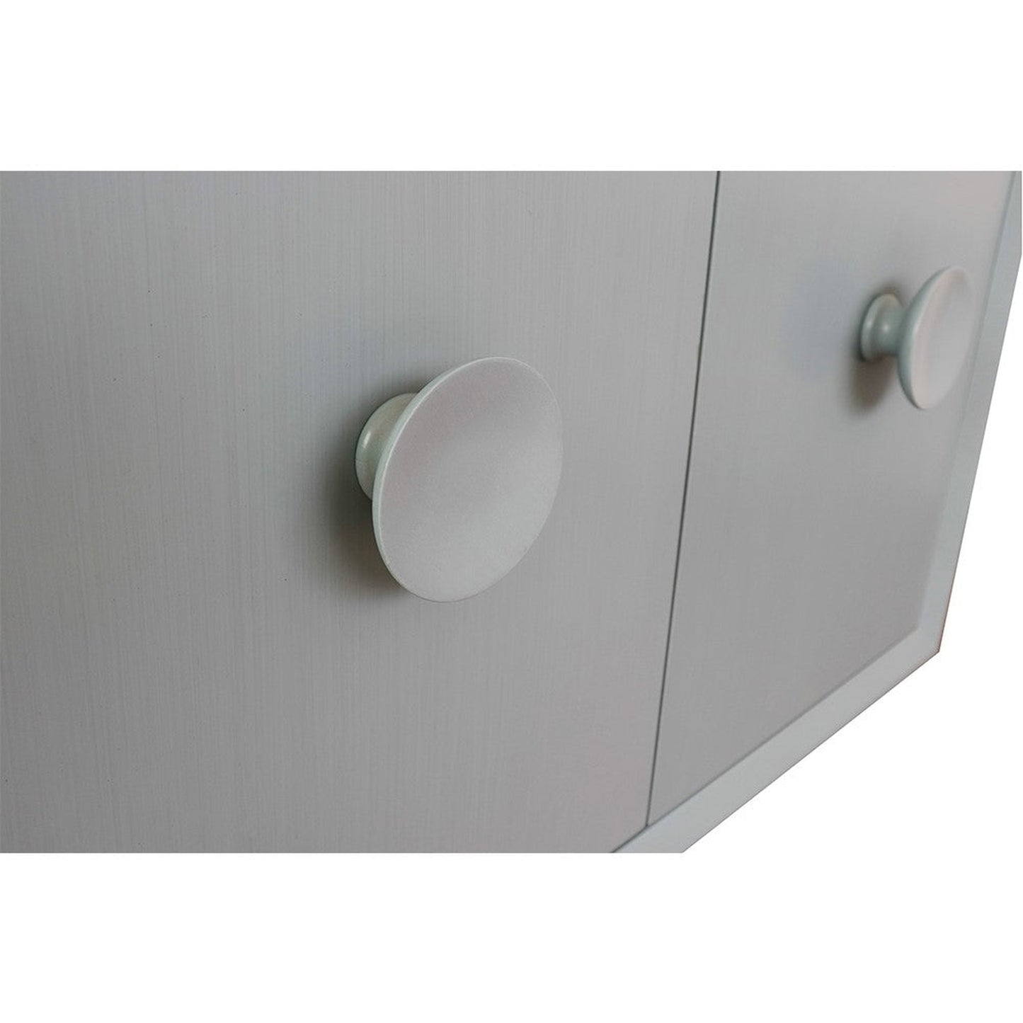 Bellaterra Home Stora 31" 2-Door 1-Drawer Aqua Blue Wall-Mount Vanity Set With Ceramic Vessel Sink and Black Galaxy Top